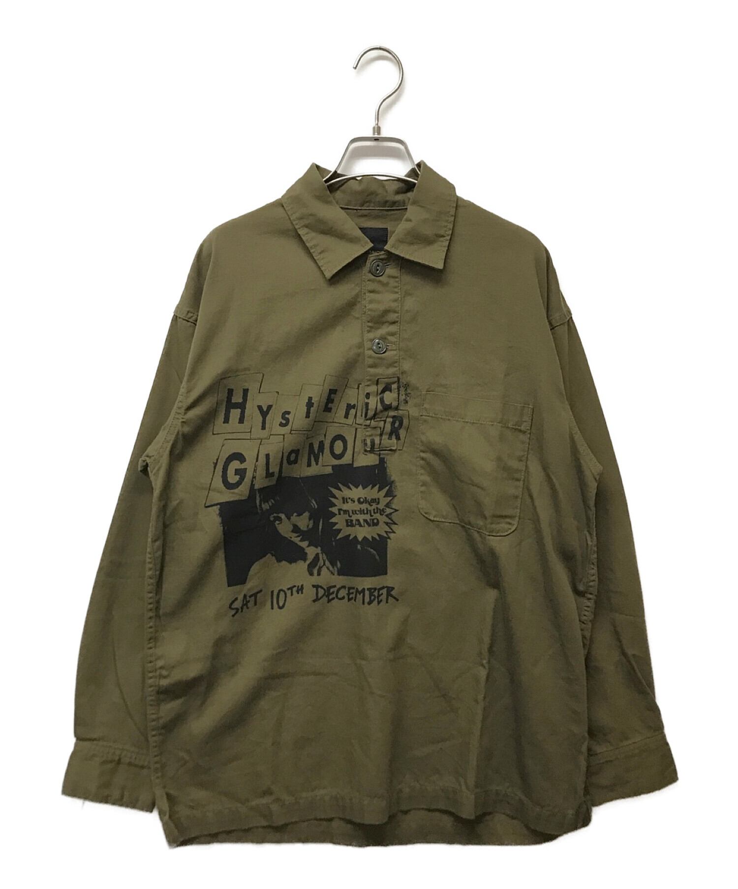 Hysteric Glamour (ヒステリックグラマー) プルオーバーミリタリーシャツ オリーブ サイズ:M 未使用品