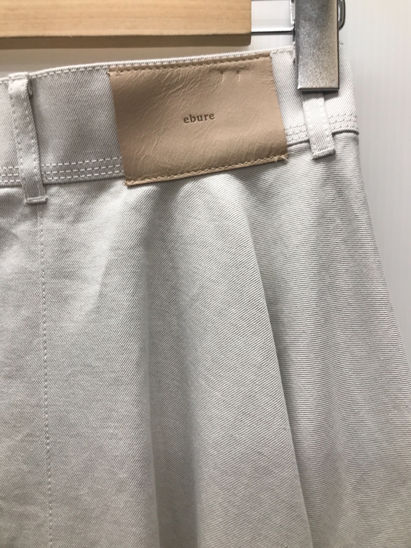 エブール Linen Cotton Twill Flare Skirt-