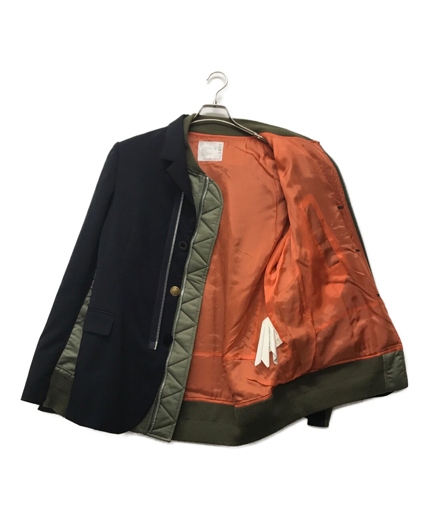 sacai (サカイ) Suiting x MA-1 テーラードジャケット ネイビー サイズ:3