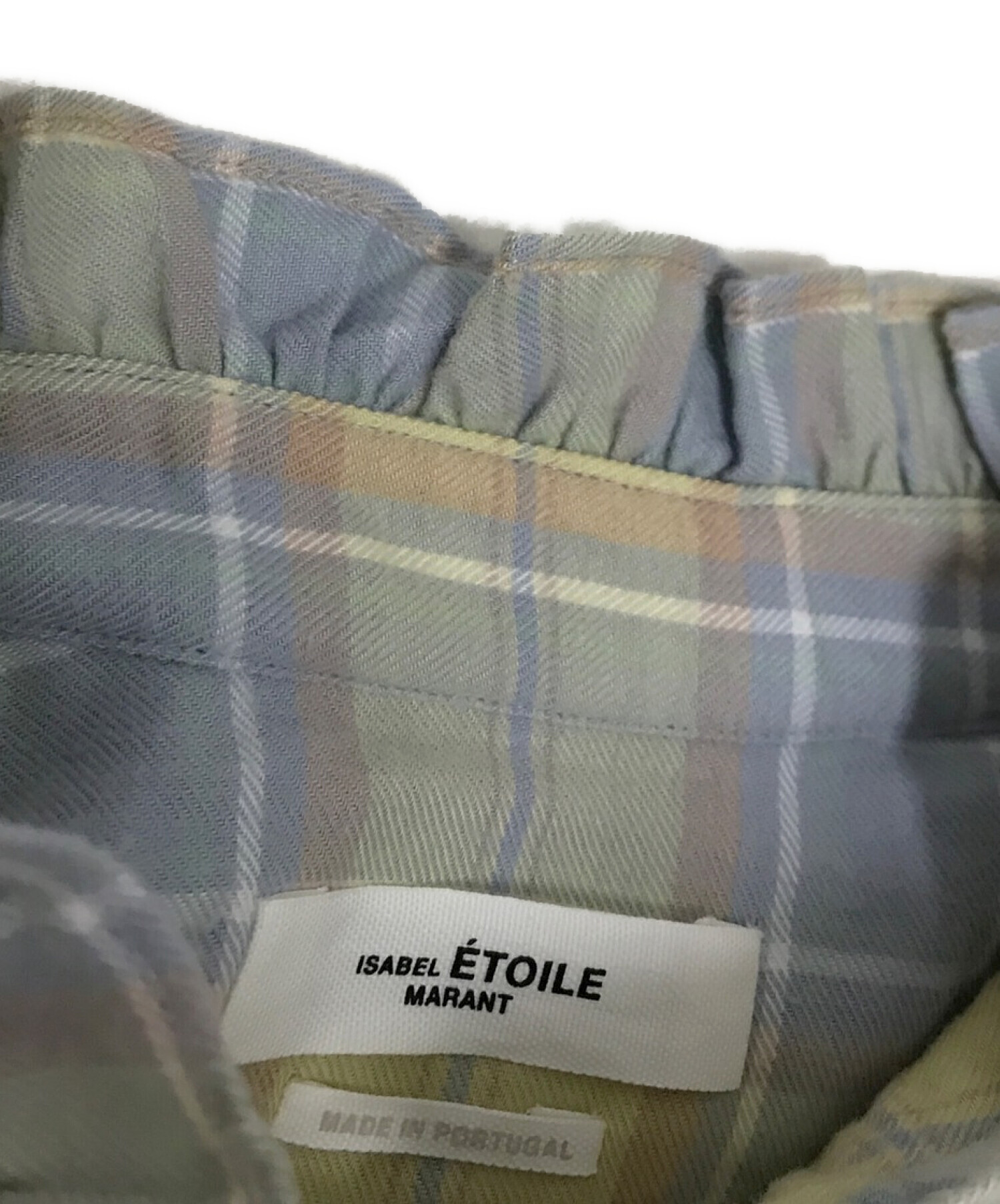 中古・古着通販】ISABEL MARANT ETOILE (イザベルマランエトワール) フリルネックチェックシャツ クリーム×ブルー  サイズ:XS｜ブランド・古着通販 トレファク公式【TREFAC FASHION】スマホサイト