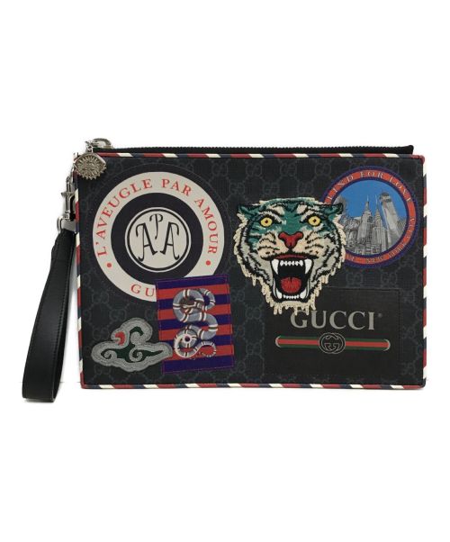 中古・古着通販】GUCCI (グッチ) GGスプリームナイトクーリエクラッチ