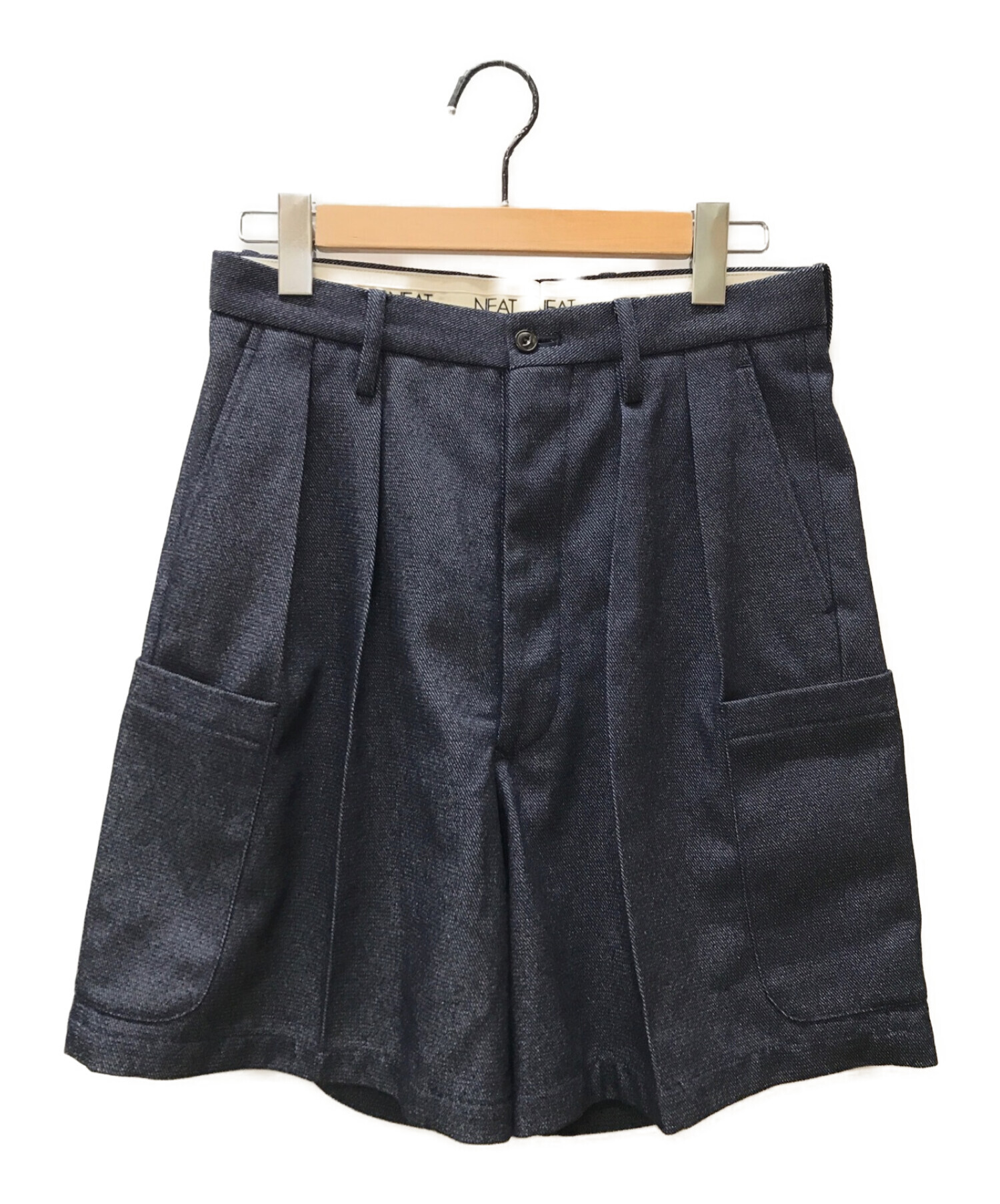 NEAT (ニート) PLASTIC DENIM CARGO SHORTS インディゴ サイズ:S