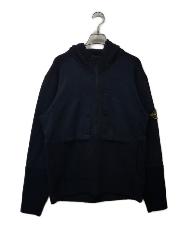 中古・古着通販】STONE ISLAND (ストーンアイランド) ジップアップニットパーカー ネイビー サイズ:S｜ブランド・古着通販  トレファク公式【TREFAC FASHION】スマホサイト