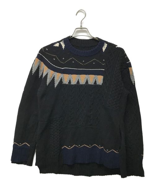 中古・古着通販】sacai (サカイ) アシンメトリーニット ブラック