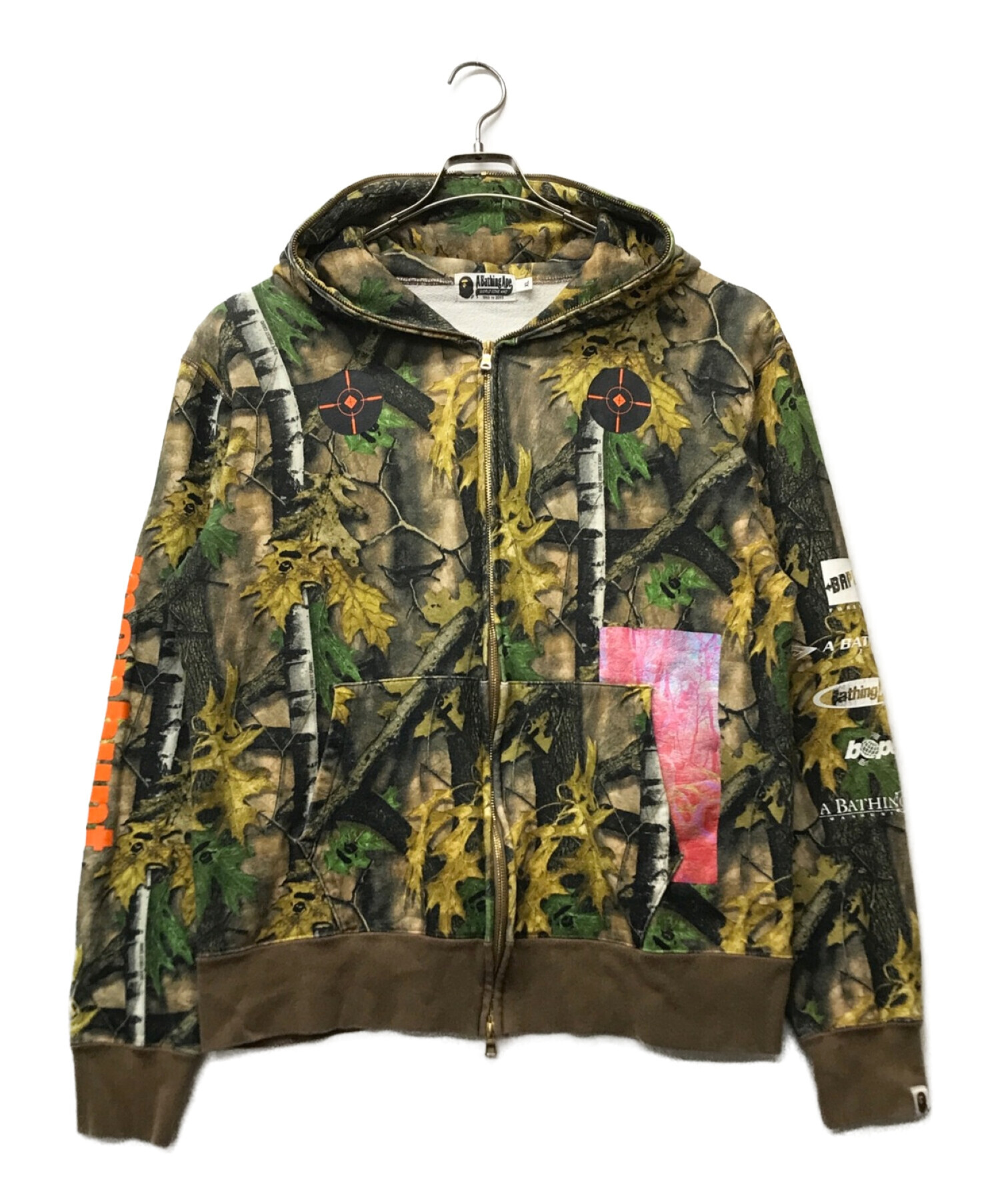 A BATHING APE (ア ベイシング エイプ) Forest Camo Wide ジップパーカー グリーン サイズ:XL