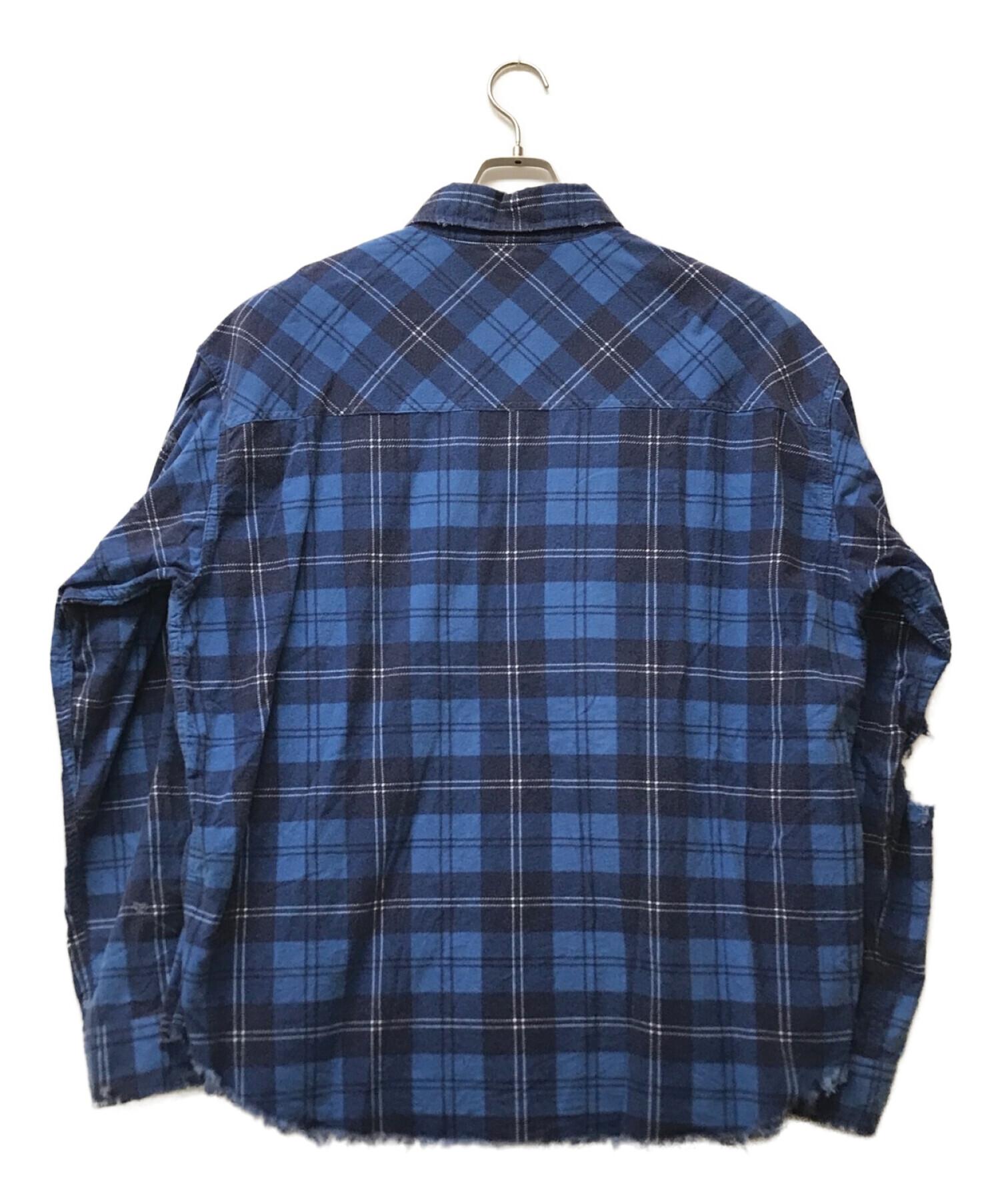 UNUSED (アンユーズド) damage check nel shirt ネイビー サイズ:4