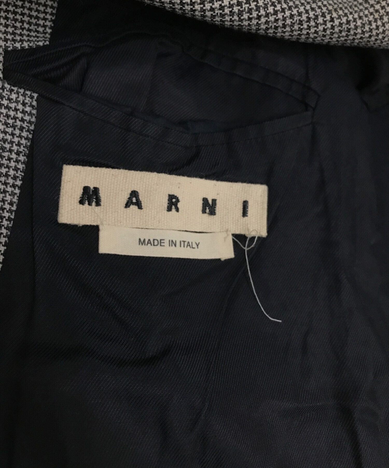 中古・古着通販】MARNI (マルニ) 千鳥柄チェスターコート グレー