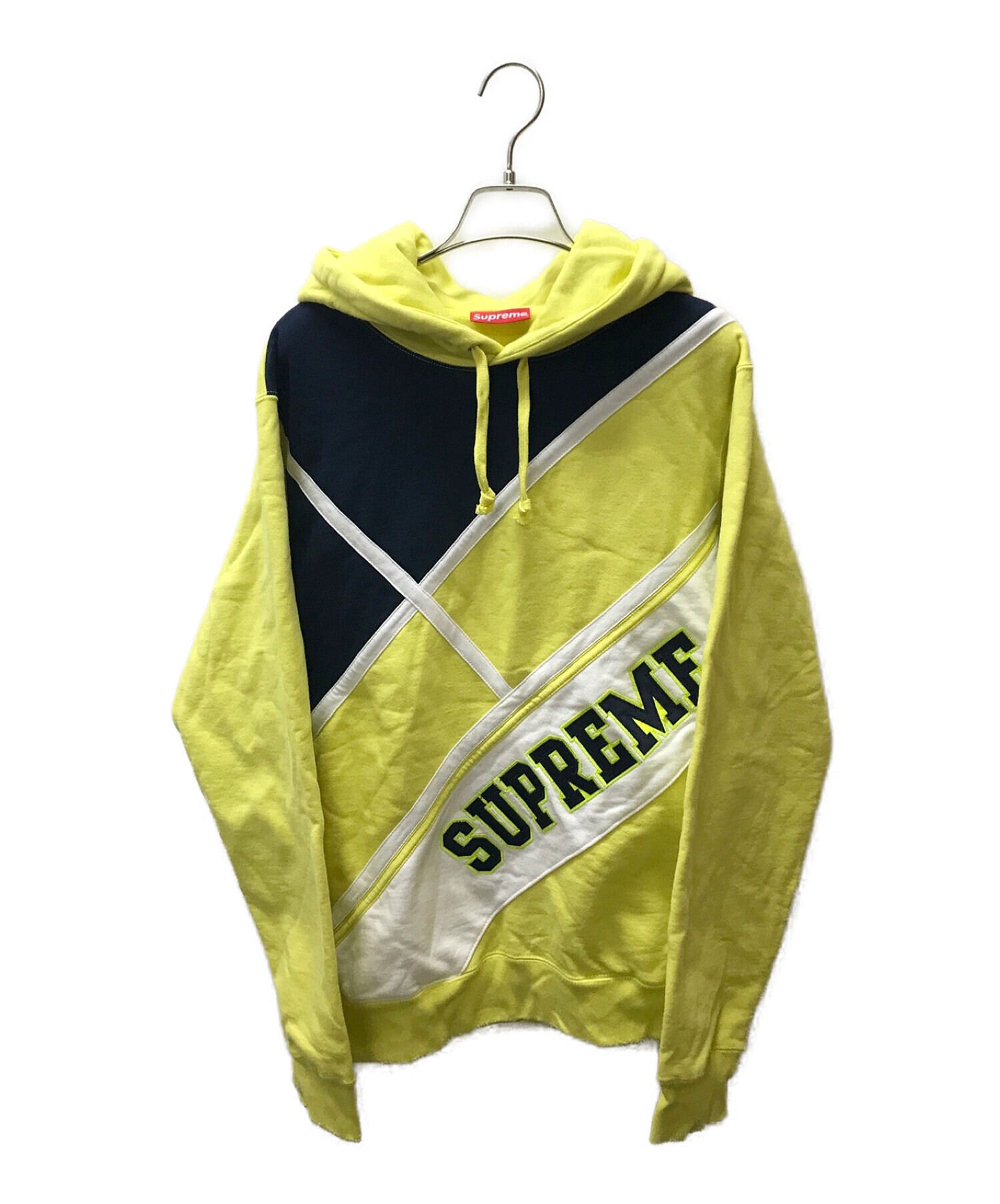 Supreme (シュプリーム) Diagonal Hooded Sweatshirt イエロー サイズ:M