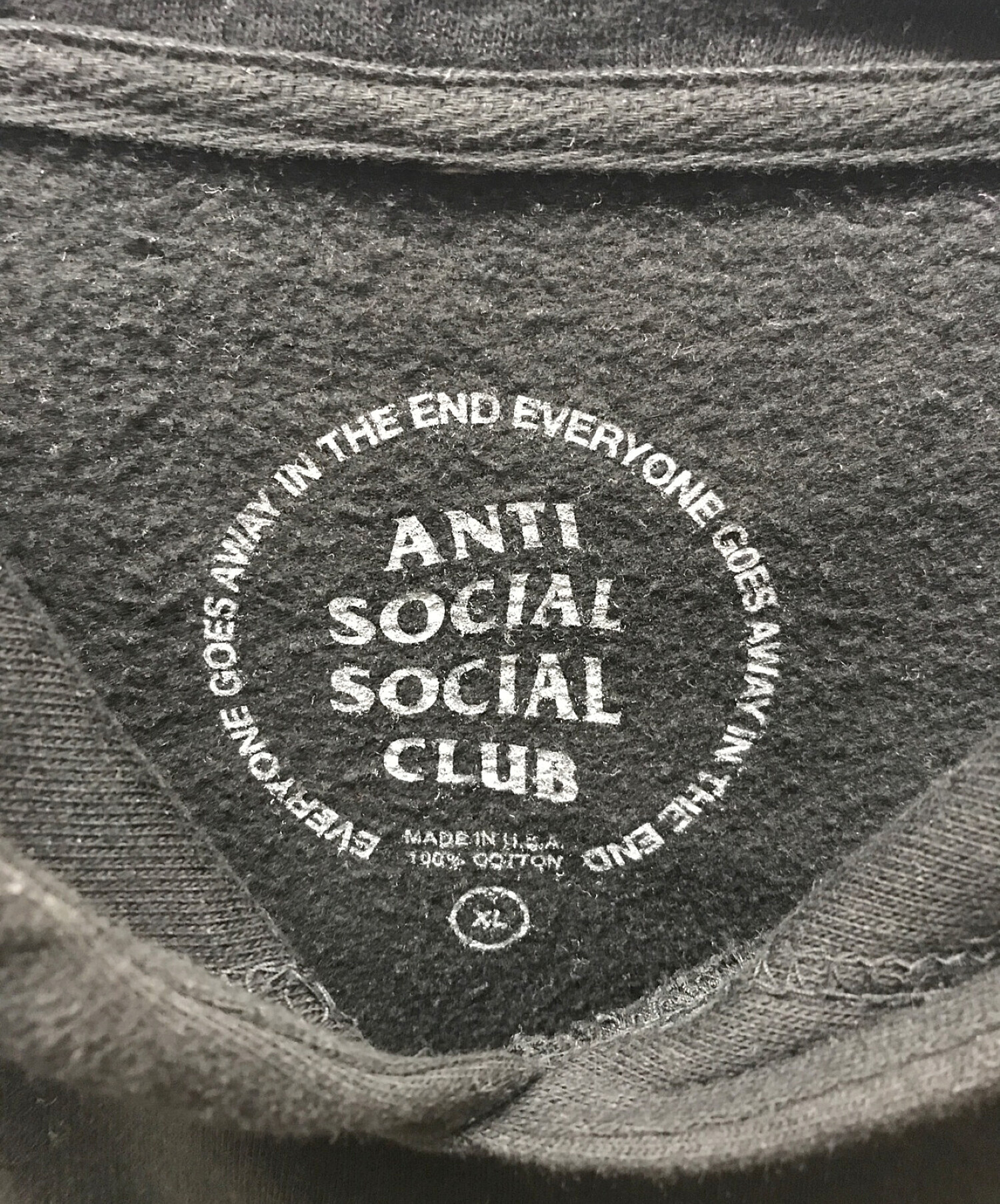 anti social social CLUB (アンチソーシャルソーシャルクラブ) パーカー ブラック サイズ:XL