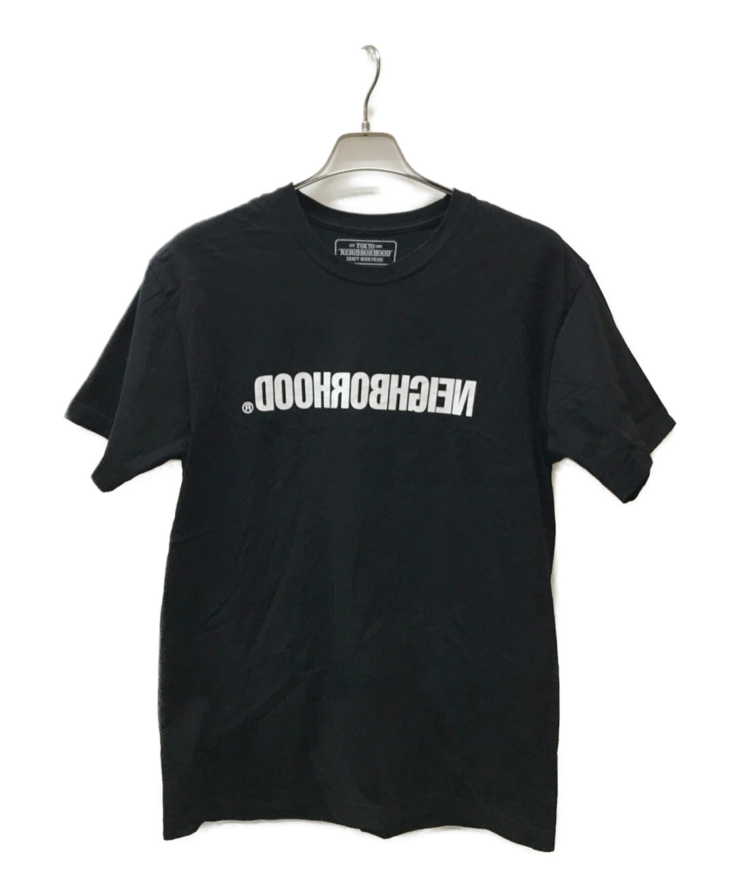 NEIGHBORHOOD (ネイバーフッド) ロゴ反転Tシャツ ブラック サイズ:L