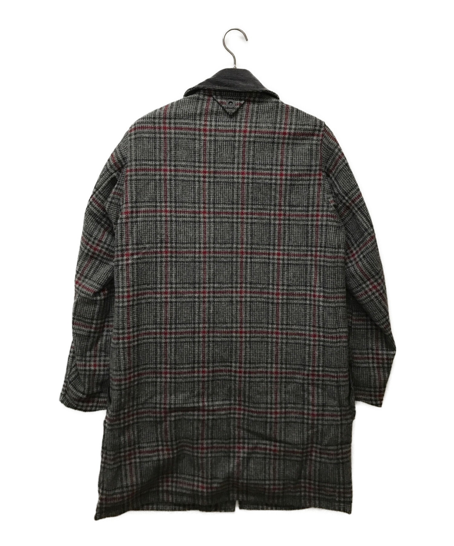 Barbour (バブアー) WHITE MOUNTAINEERING (ホワイトマウンテ二アニング) WOOL CHECK COAT グレー  サイズ:2