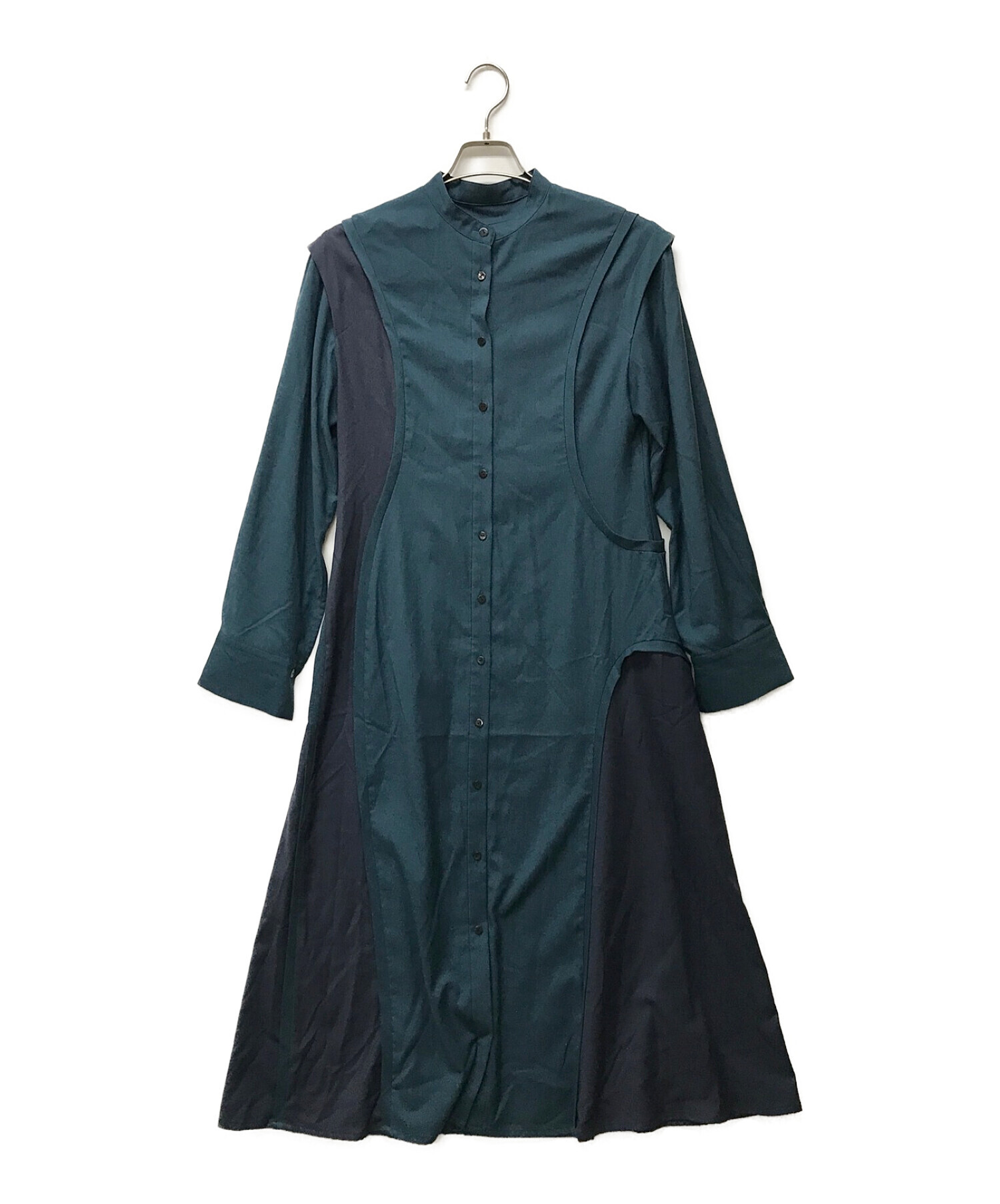 LE CIEL BLEU (ルシェルブルー) Wave Paneled Shirt Dress ネイビー サイズ:S