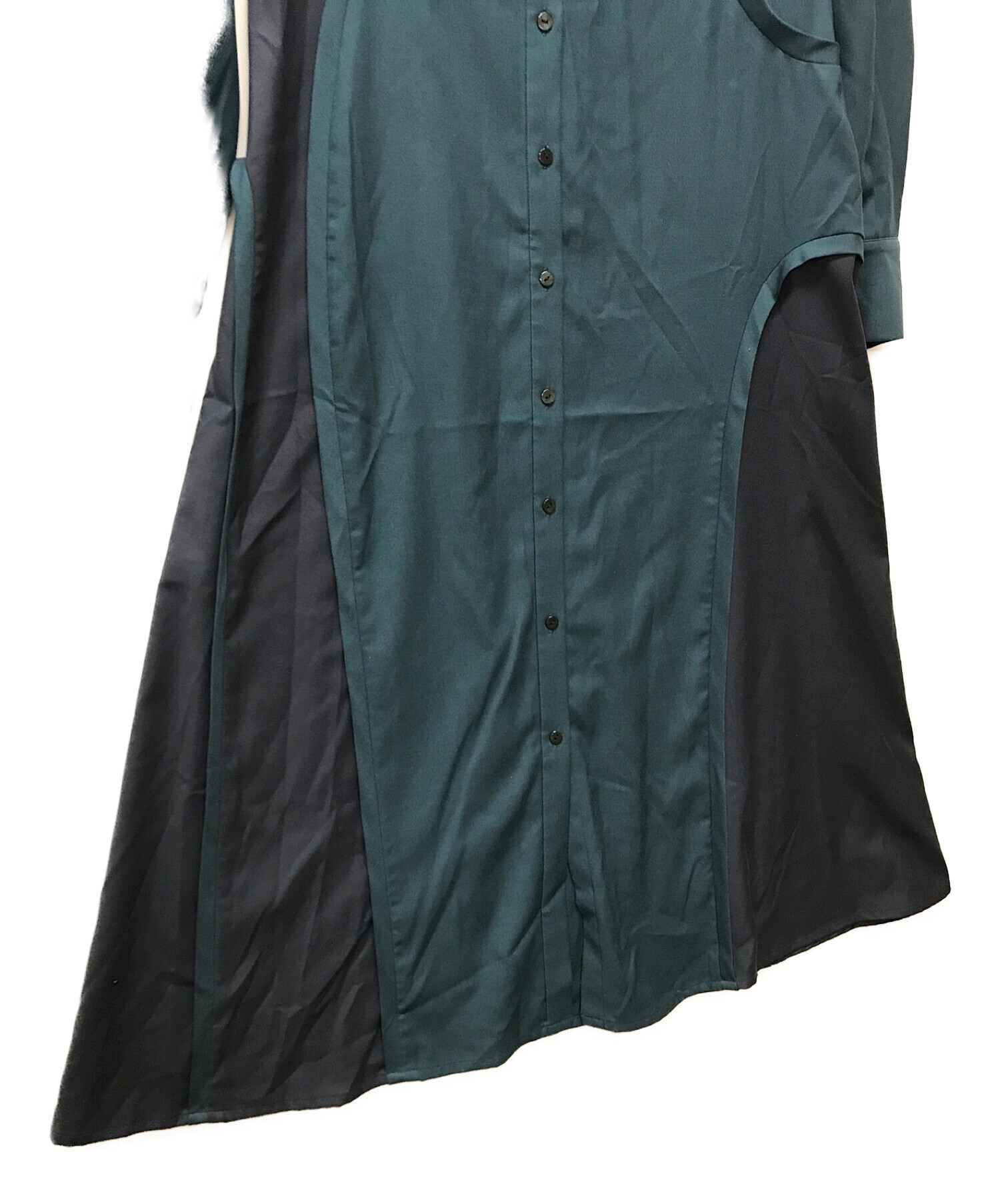 LE CIEL BLEU (ルシェルブルー) Wave Paneled Shirt Dress ネイビー サイズ:S