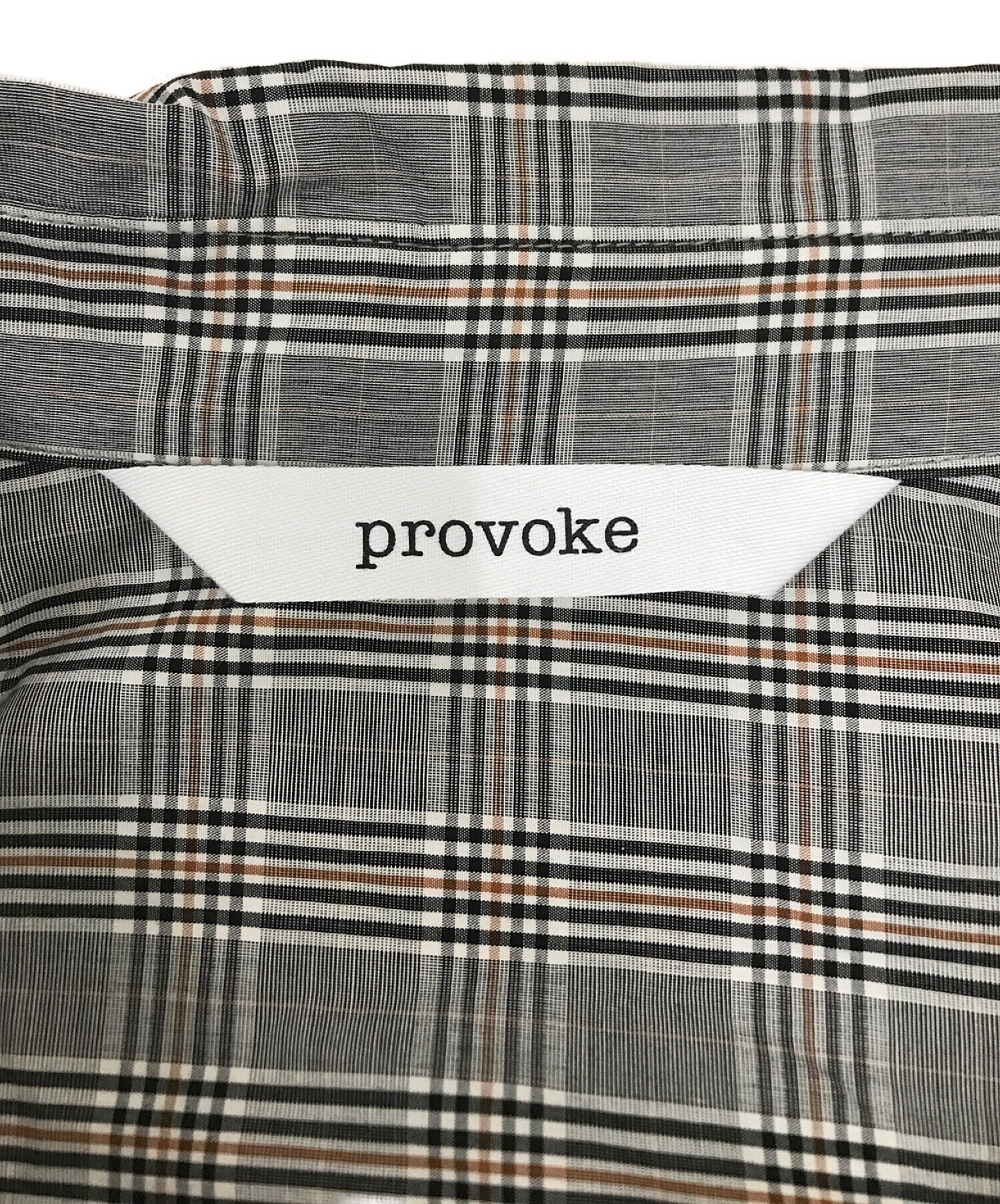 provoke (プロヴォーク) オーバーチェックシャツ グレー サイズ:Free 未使用品