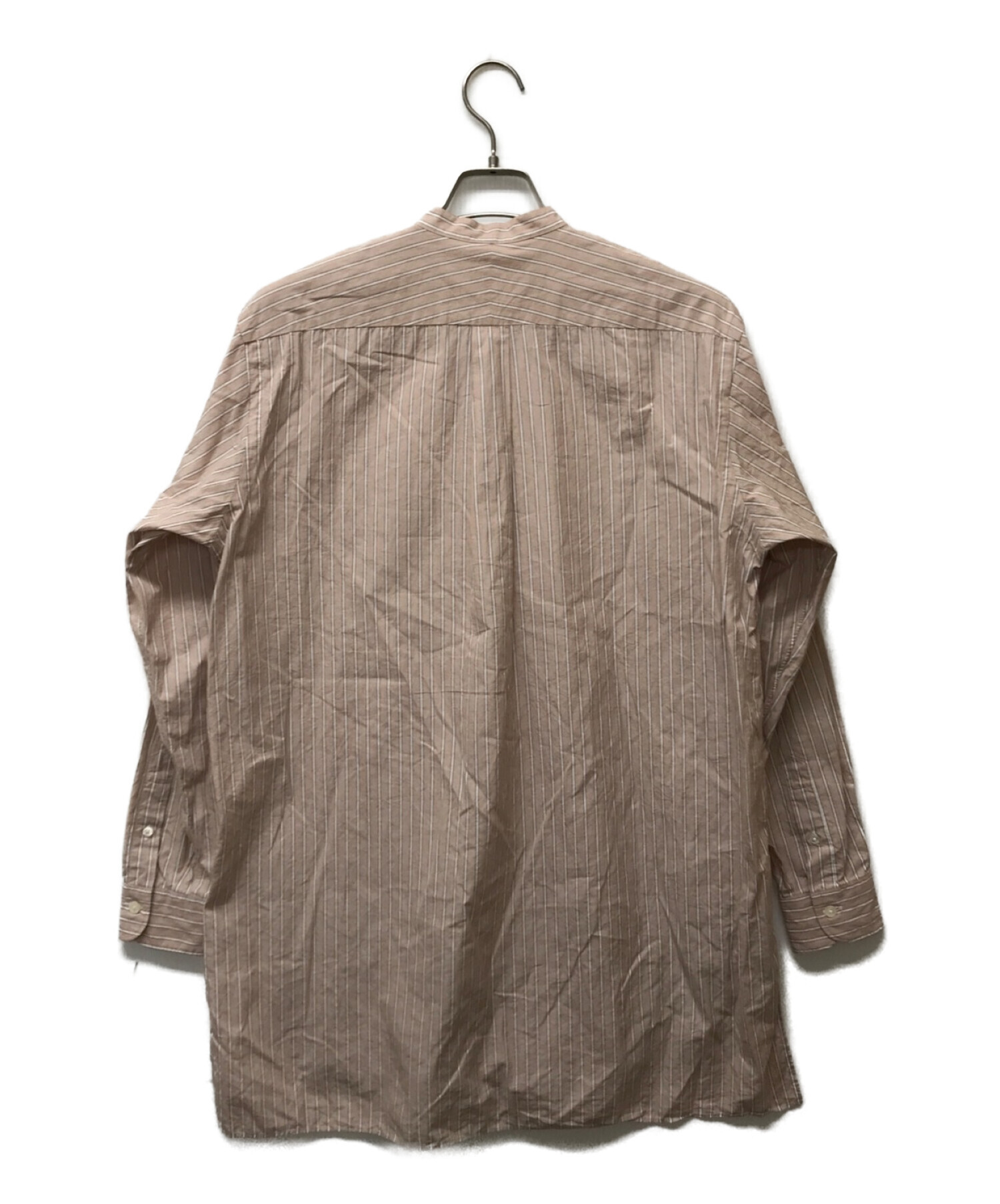 COMOLI (コモリ) ストライプバンドカラーシャツ ピンク サイズ:1