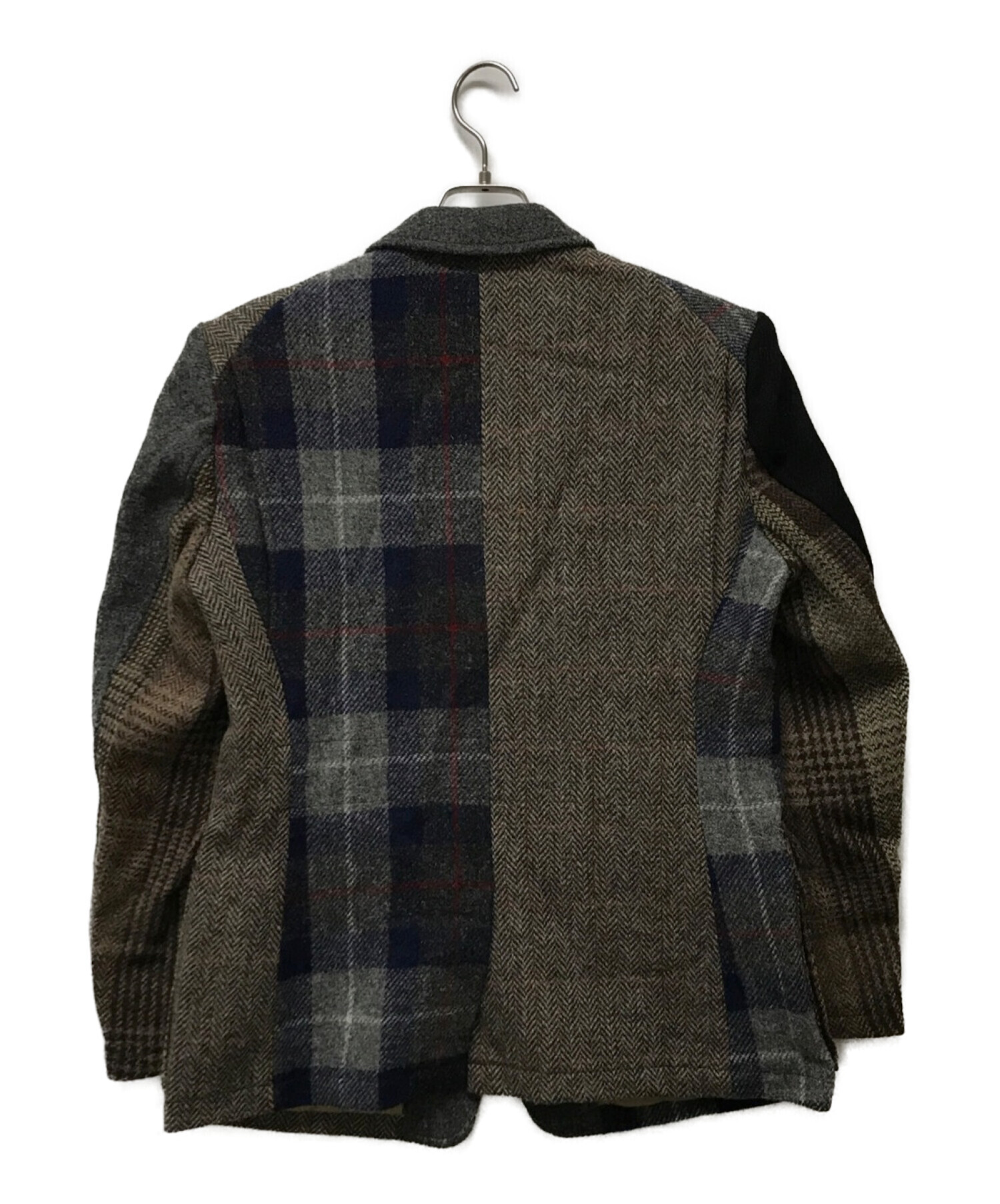 The Superior Labor (シュペリオールレイバー) Harris Tweed (ハリスツイード)  別注パッチワークツイードテーラードジャケット グレー サイズ:02