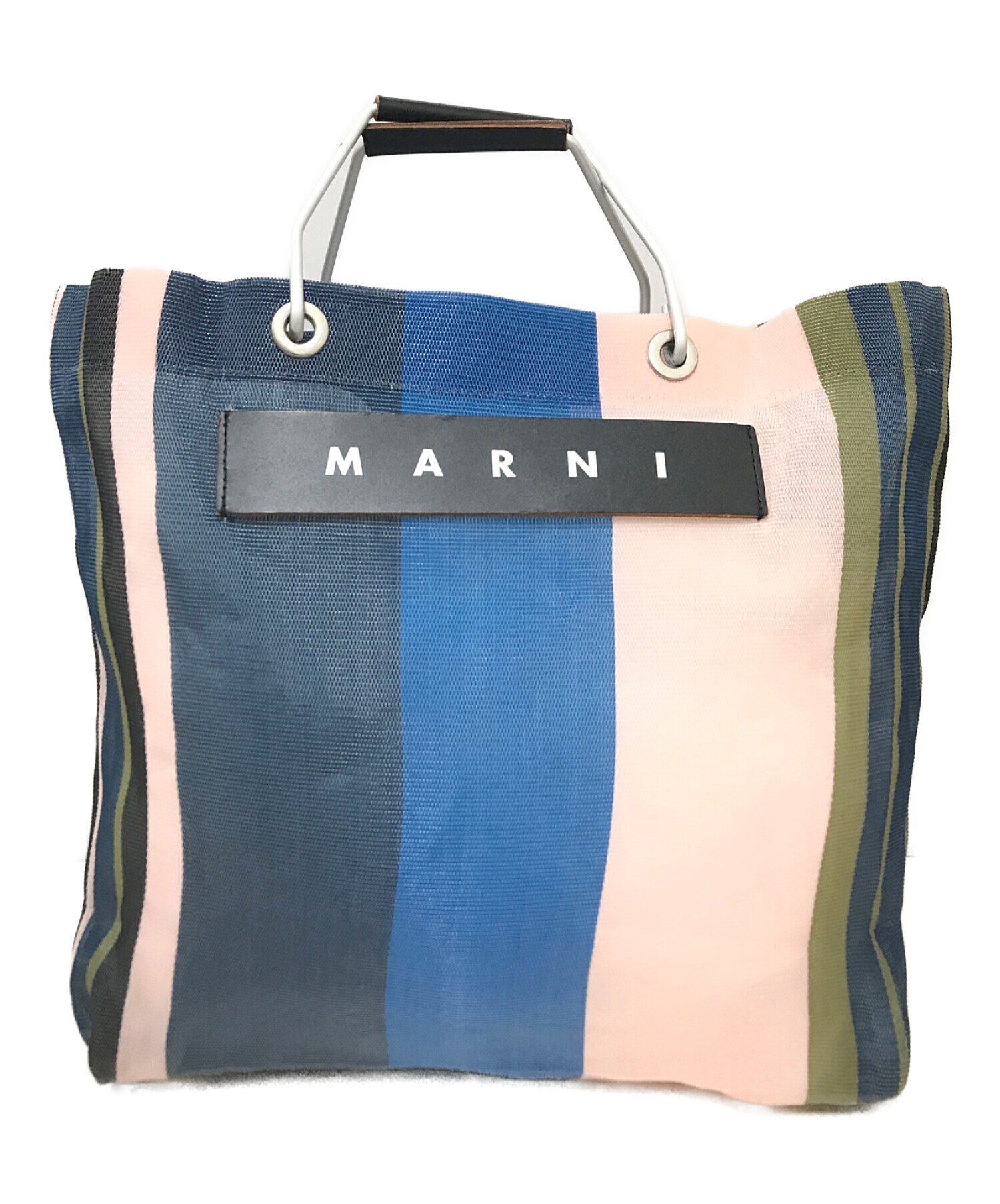 MARNI (マルニ) マーケットバッグ ネイビー×ピンク