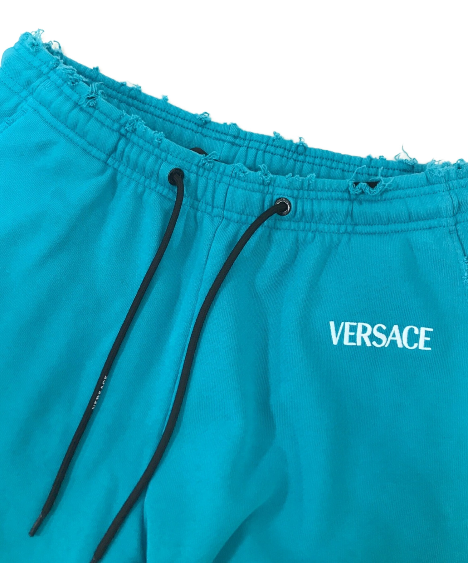 VERSACE (ヴェルサーチ) ダメージ加工スウェットパンツ ブルー サイズ:38