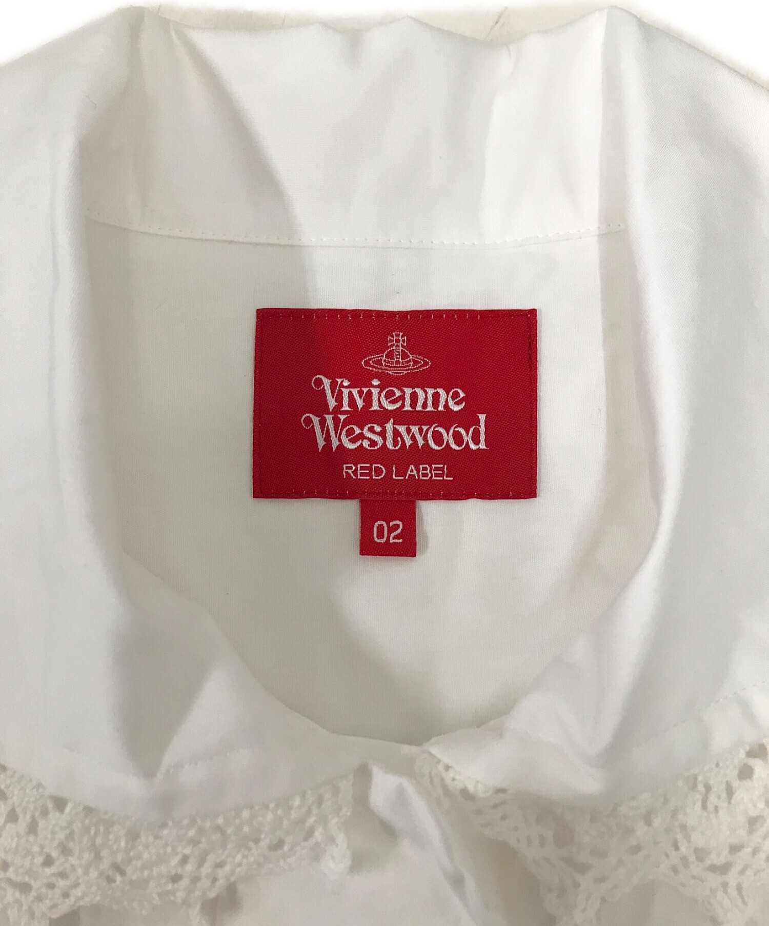 Vivienne Westwood RED LABEL (ヴィヴィアンウエストウッドレッドレーベル) ブロードレースS/Sシャツ ホワイト サイズ:02