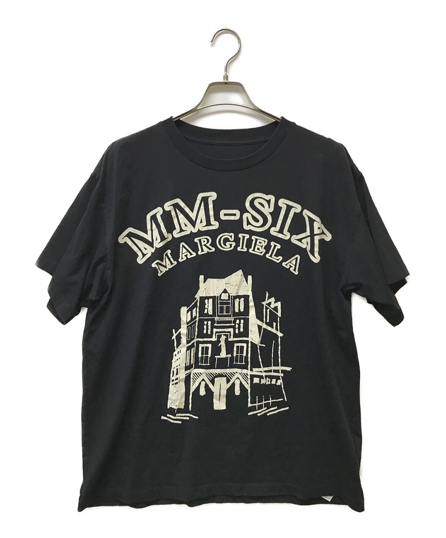 MM6 Maison Margiela (エムエムシックス メゾンマルジェラ) グラフィックロゴTシャツ ブラック サイズ:M
