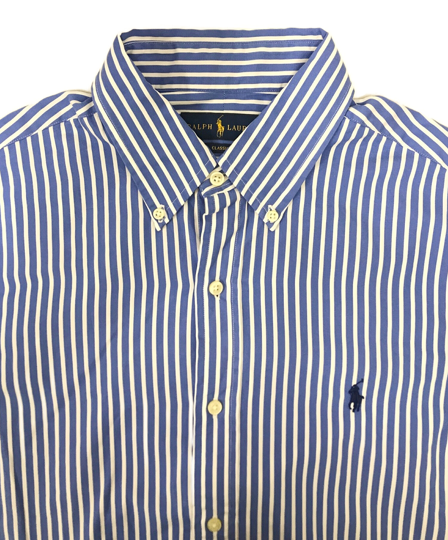 POLO RALPH LAUREN (ポロ・ラルフローレン) BDストライプシャツ ブルー サイズ:M