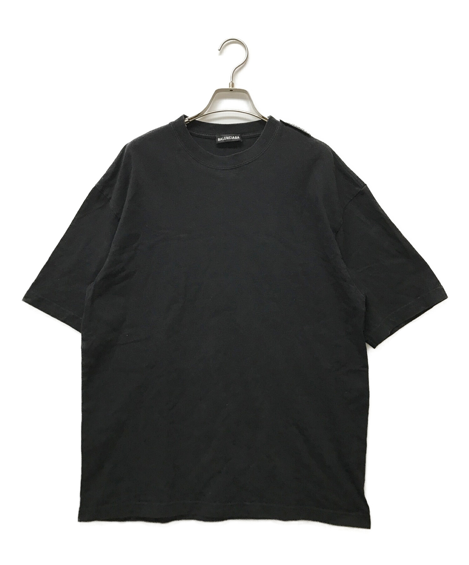 中古・古着通販】BALENCIAGA (バレンシアガ) ロゴタブTシャツ ブラック