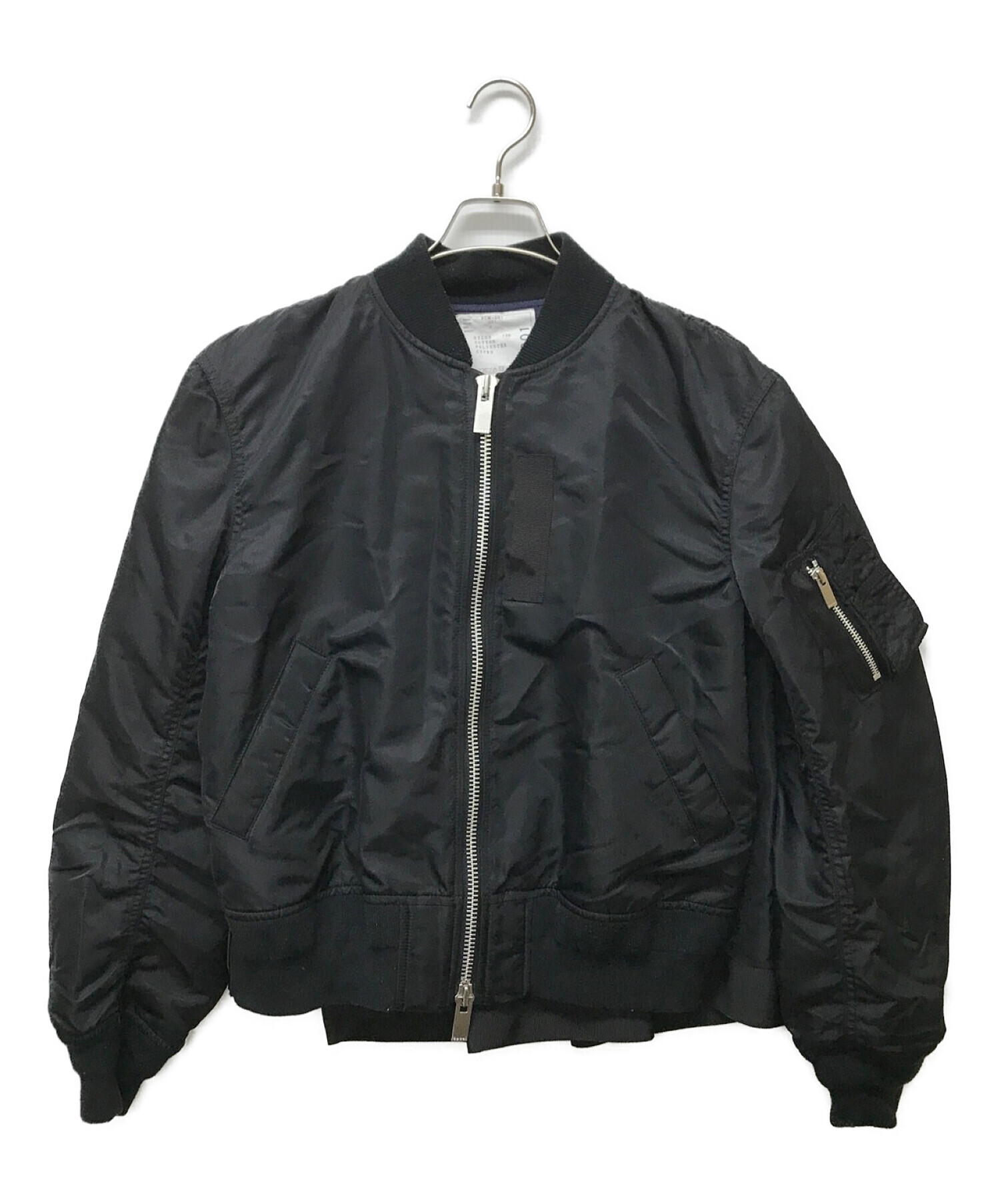sacai (サカイ) バックデザインMA-1ジャケット ブラック サイズ:2