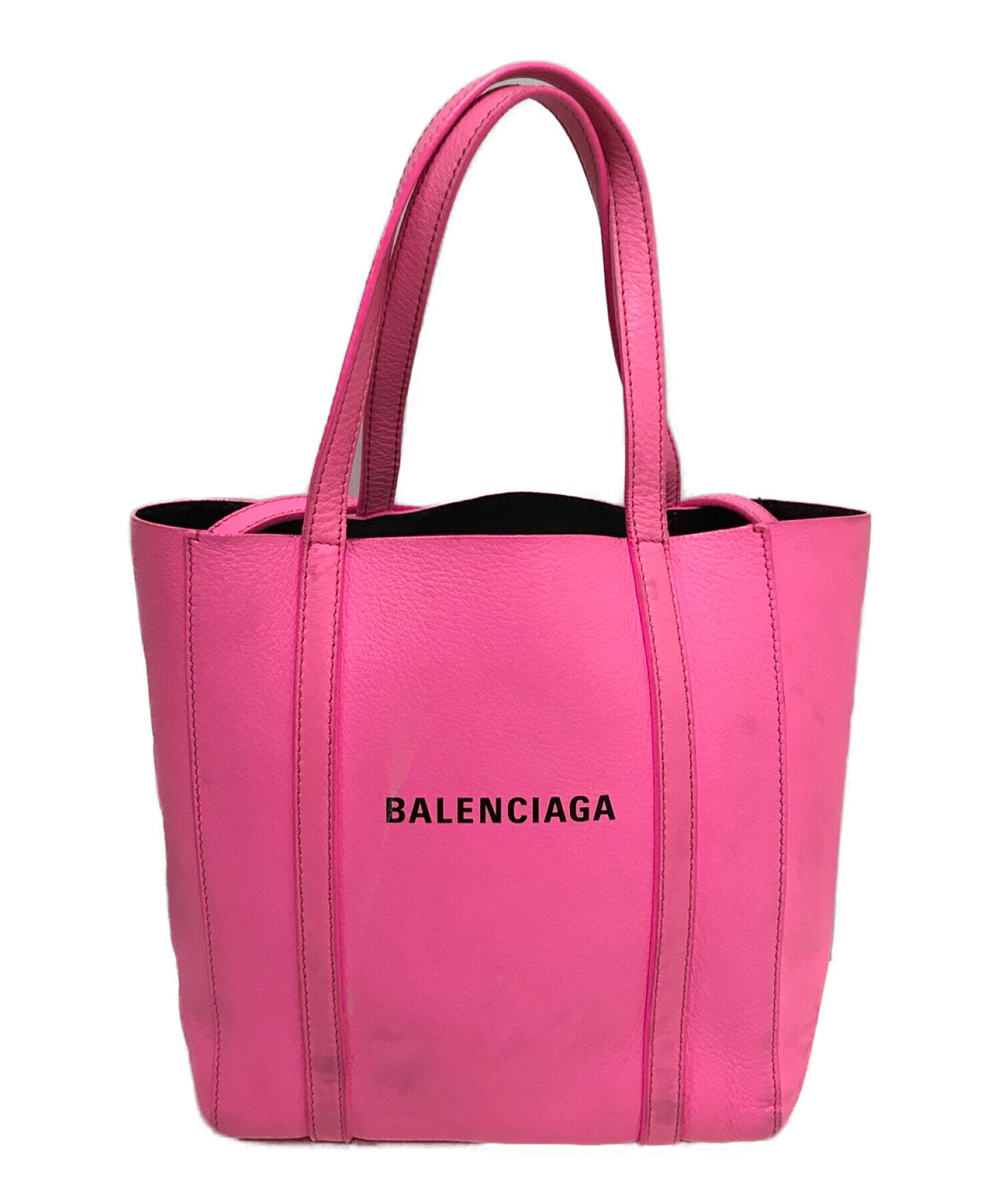 日本製特価新品！バレンシアガ　ショッキングピンク　ペーパーバック ハンドバッグ