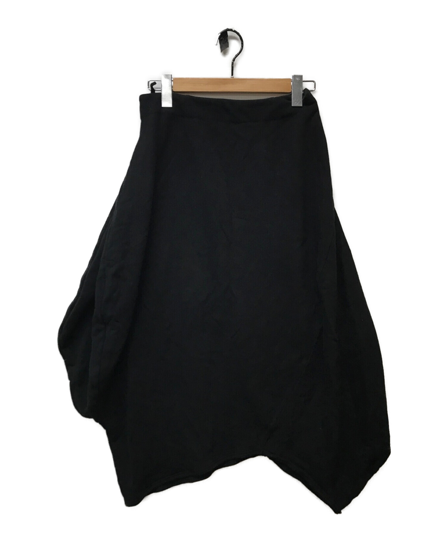 nagonstans (ナゴンスタンス) バックウォーム立体ドレープスカート ブラック サイズ:S