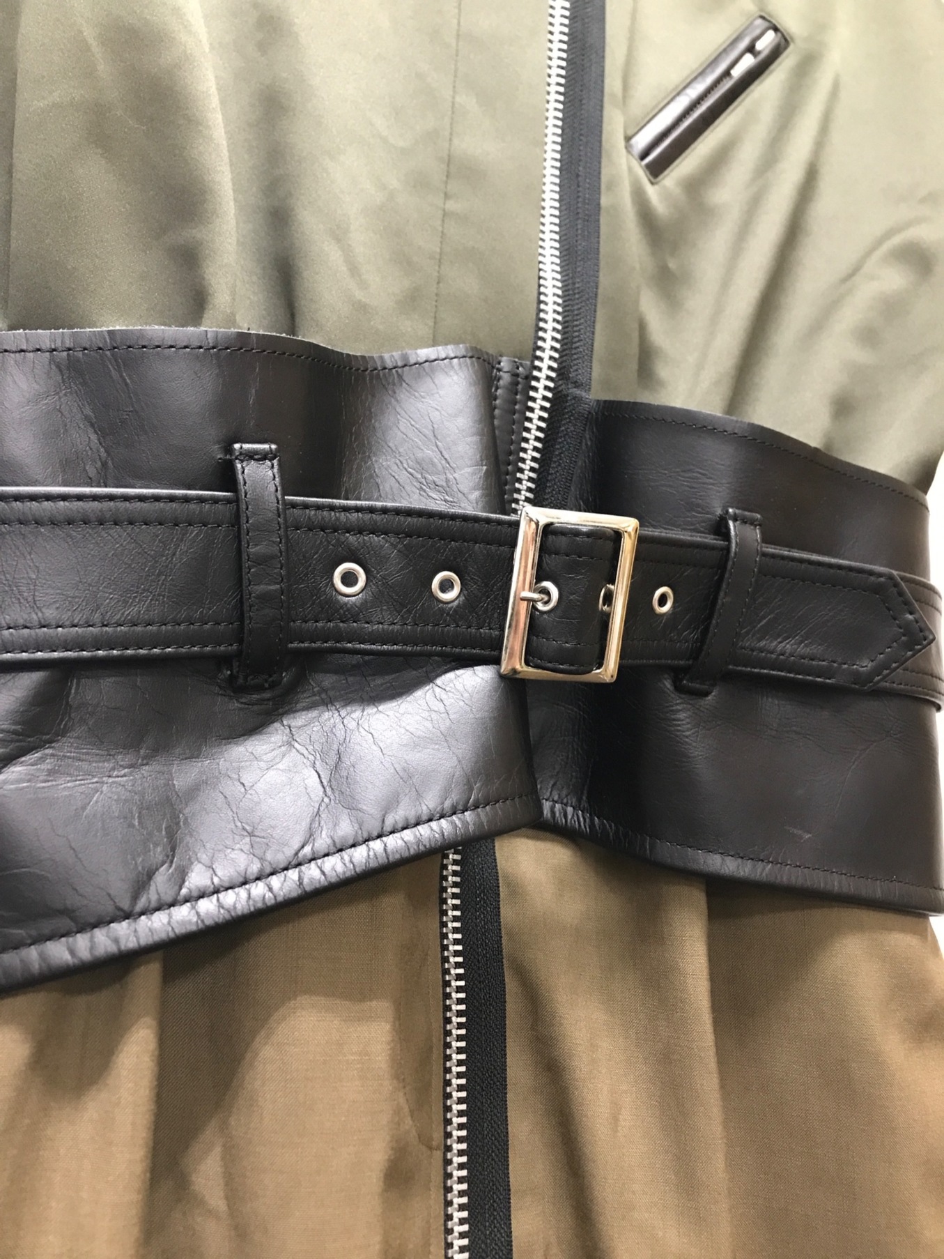 中古・古着通販】sacai (サカイ) レザーベルトドッキングワンピース