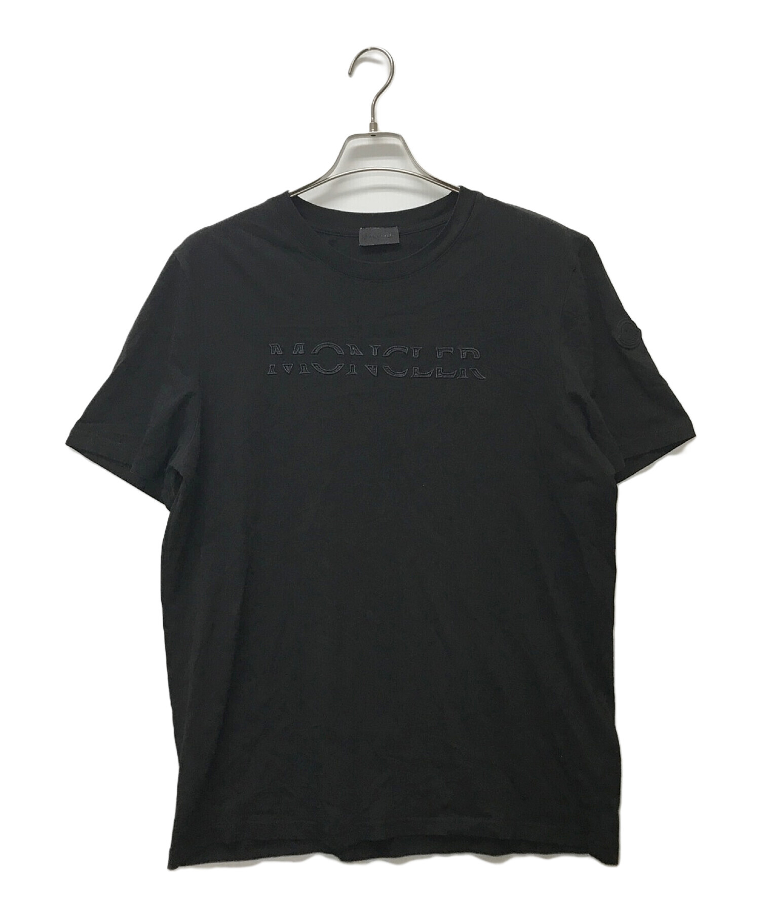 ★定価53,900円★MONCLER Tシャツ Ｌ　モンクレール ロゴ ブラックフロントにMoncle