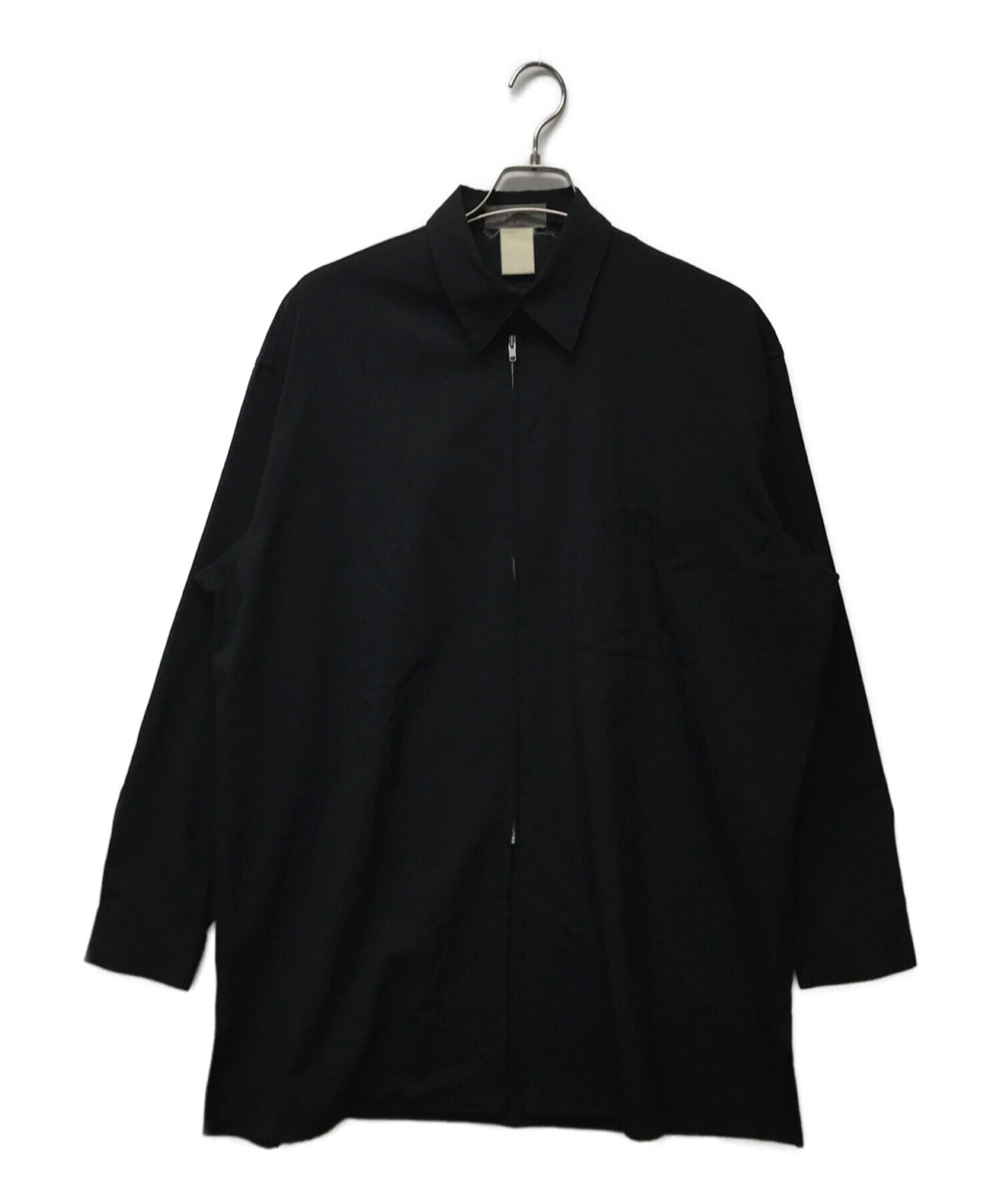 Yohji Yamamoto pour homme (ヨウジヤマモト プールオム) ジップアップシャツジャケット ブラック サイズ:M