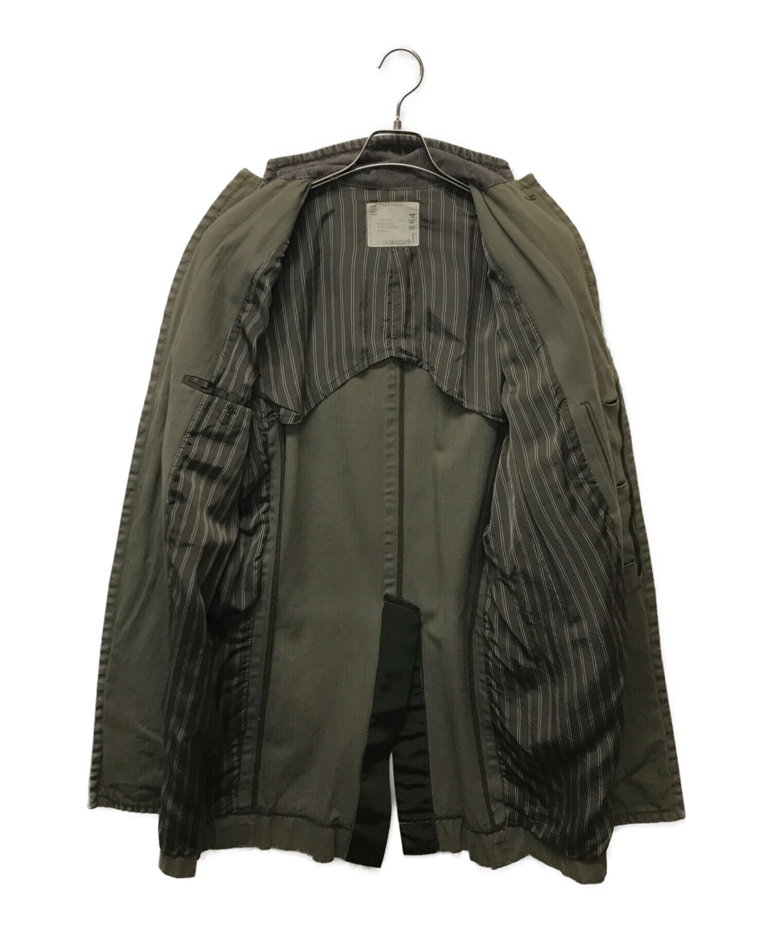 中古・古着通販】sacai (サカイ) ヘリンボーンコットンチェスターコート オリーブ サイズ:1｜ブランド・古着通販 トレファク公式【TREFAC  FASHION】スマホサイト