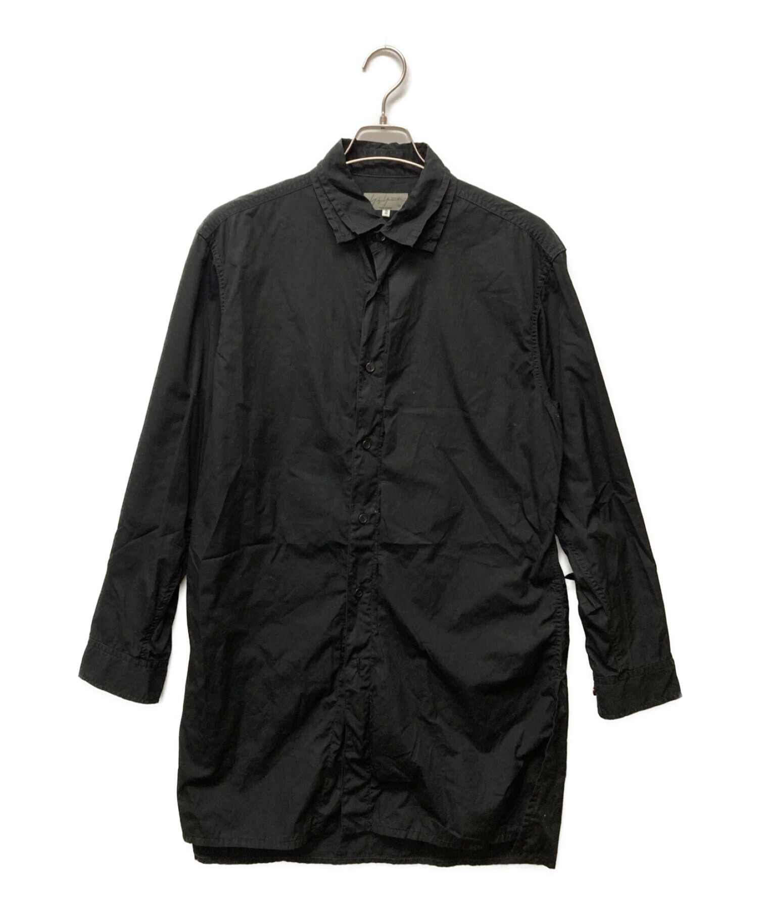 yohjiyamamoto POUR HOMME ロングシャツ ブラック 黒