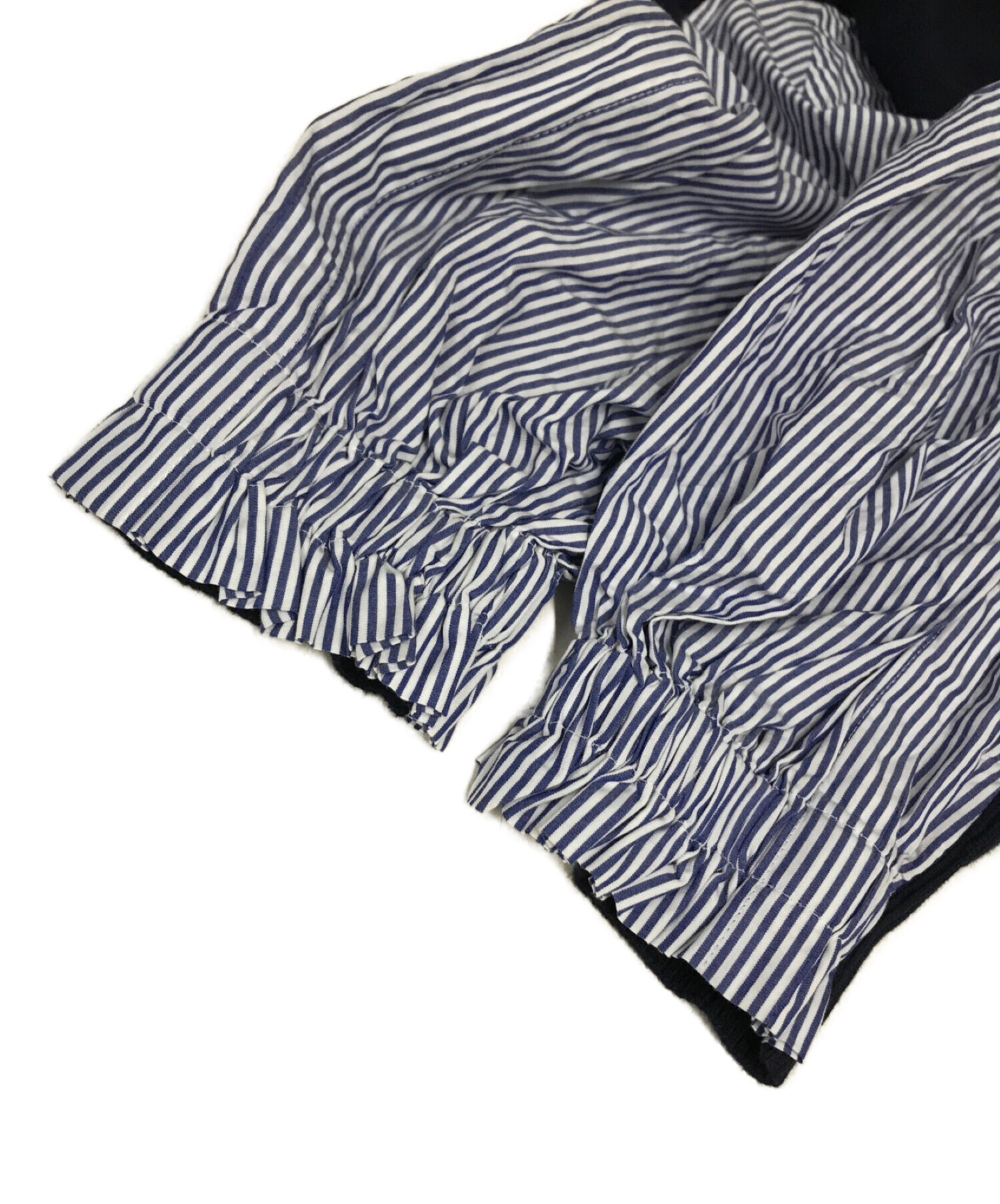 sacai (サカイ) バックプリーツ ニットドッキングシャツ ネイビー サイズ:1