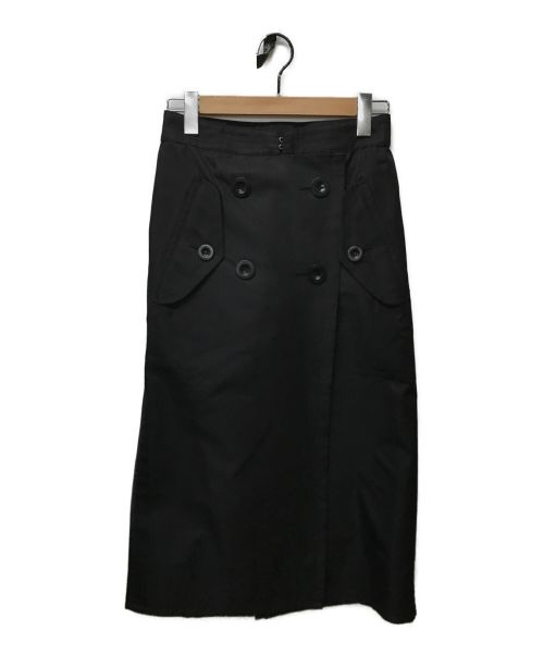70-76cmスカート丈サカイ sacai 19AW コットンコーティング スカート 2 ブラック 黒