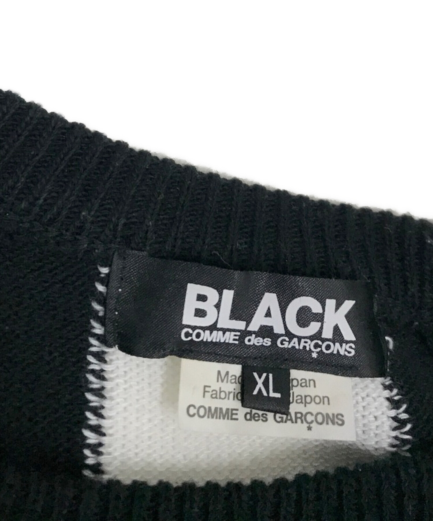 BLACK COMME des GARCONS (ブラック コムデギャルソン) バックラインニット ブラック サイズ:XL