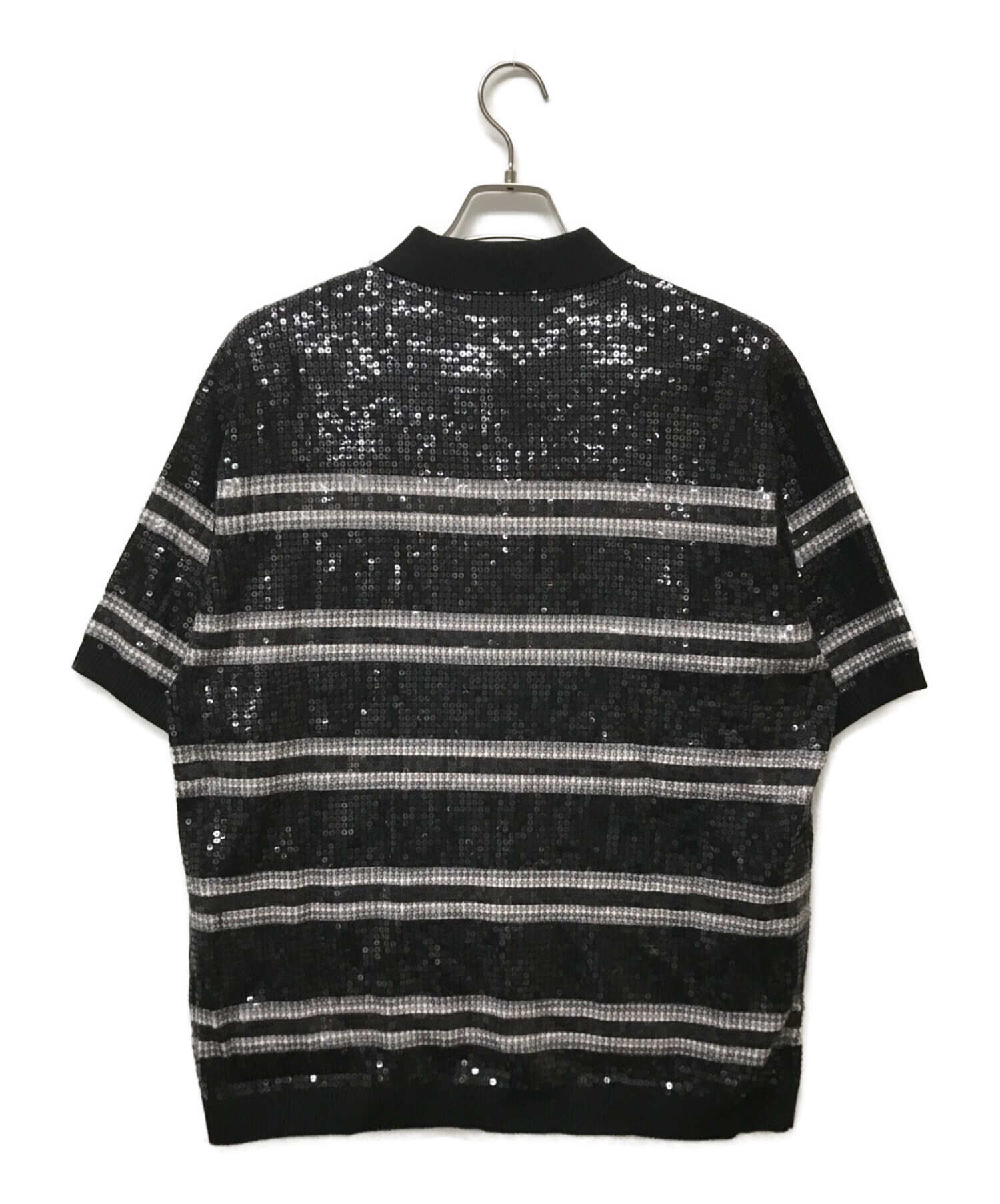 Supreme (シュプリーム) スパンコールジップポロシャツ ブラック サイズ:M