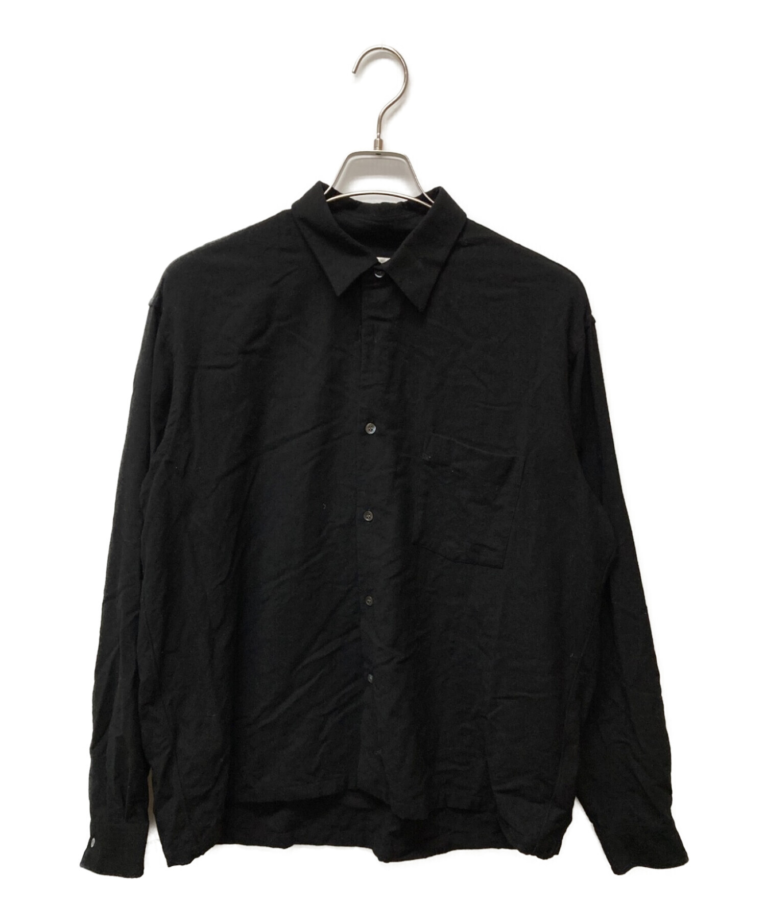 中古・古着通販】COMME des GARCONS SHIRT (コムデギャルソンシャツ) カシミア混ウールレギュラーカラーシャツ ブラック  サイズ:M｜ブランド・古着通販 トレファク公式【TREFAC FASHION】スマホサイト