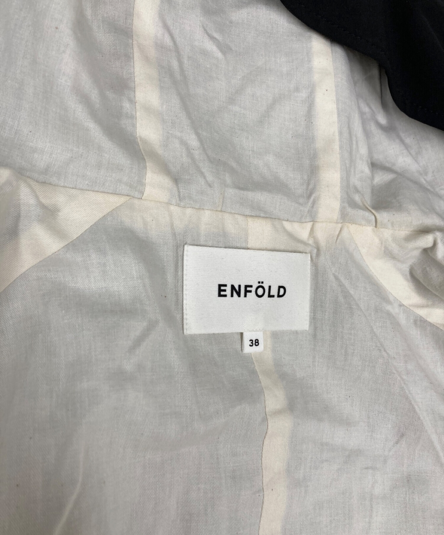 中古・古着通販】ENFOLD (エンフォルド) PEストレッチ BOXフーデッドコート ブラック サイズ:M｜ブランド・古着通販  トレファク公式【TREFAC FASHION】スマホサイト