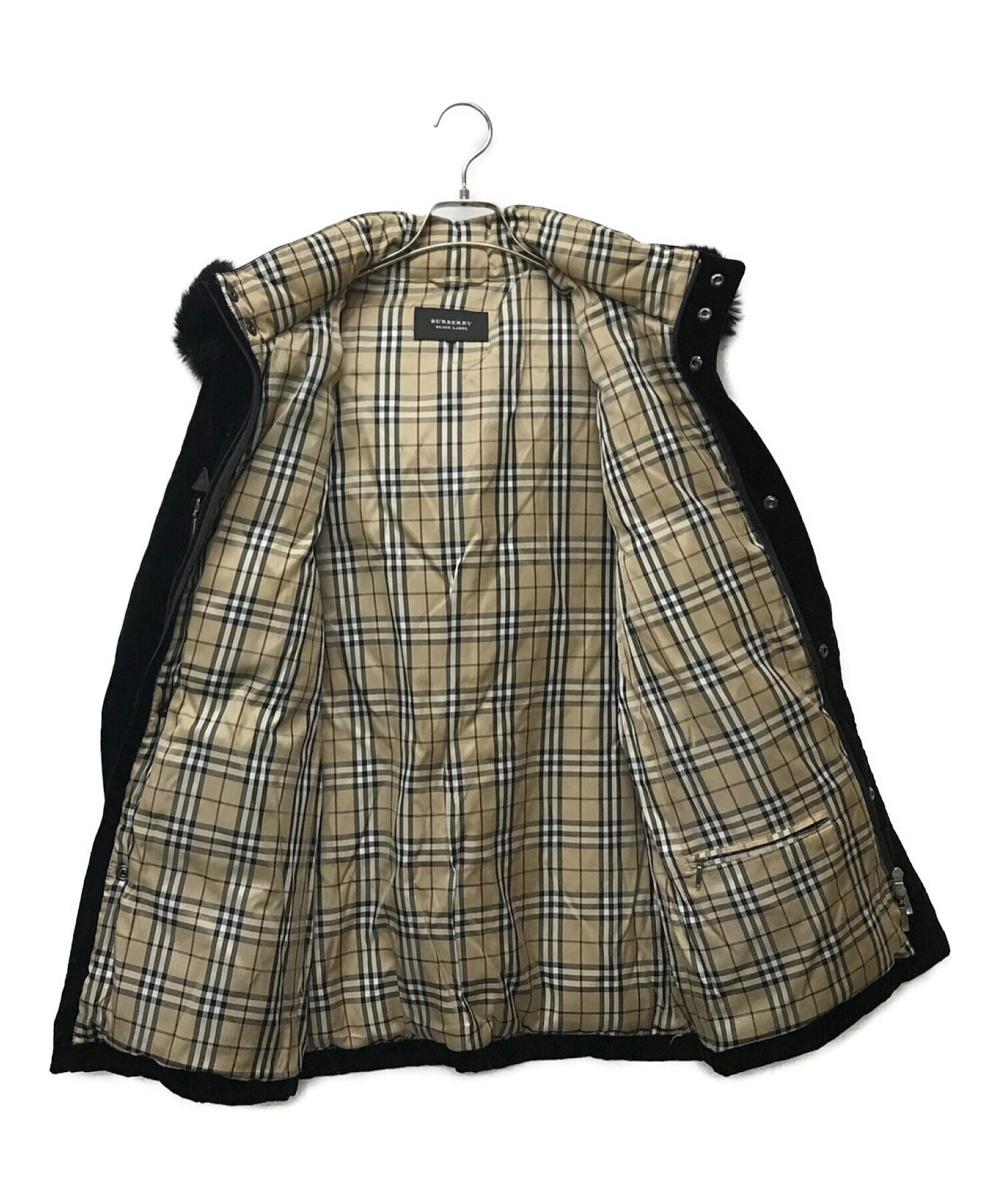 Burberry バーバリー ジャケット ブラック ベロア ノバチェック 38 ...