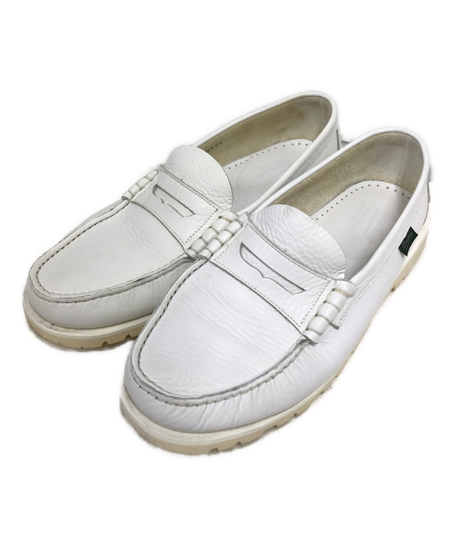 靴/シューズパラブーツ ホワイトコインローファー - ローファー/革靴