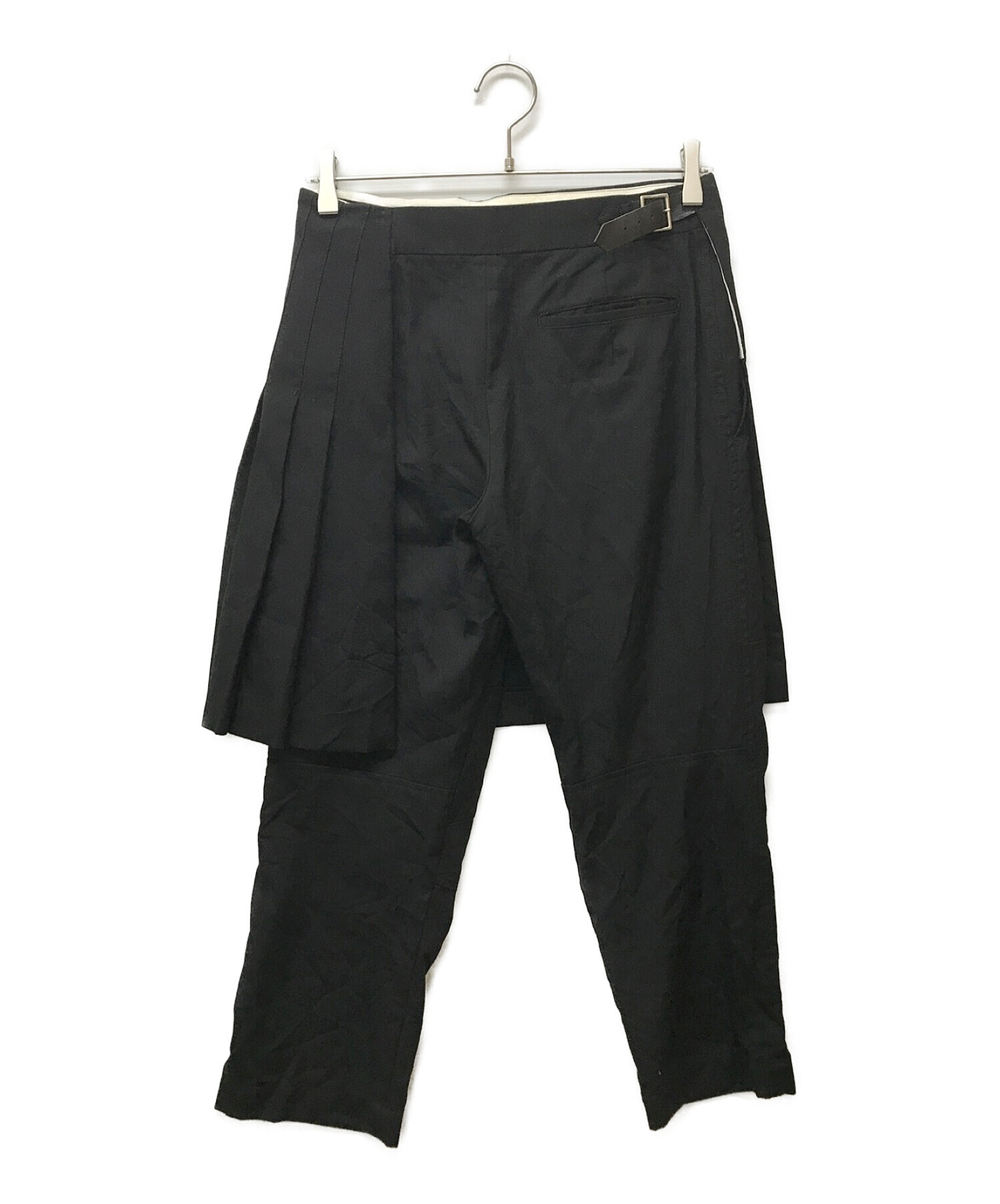 BLACK COMME des GARCONS (ブラック コムデギャルソン) スカートレイヤードラップパンツ ブラック サイズ:XS