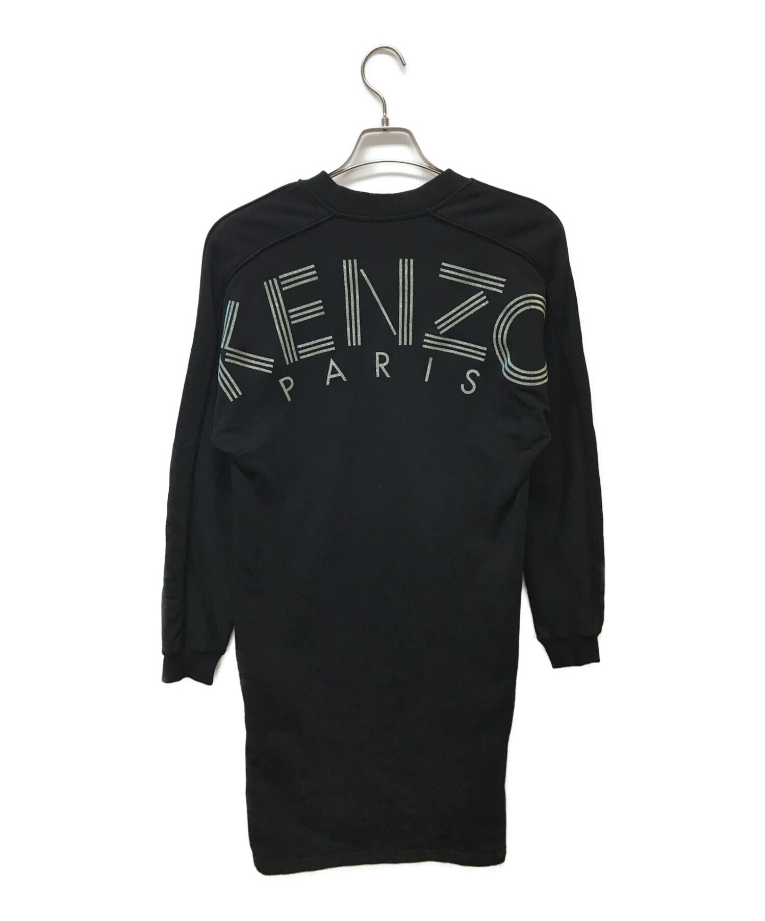 KENZO (ケンゾー) グリッターバックロゴスウェットワンピース ブラック サイズ:XS