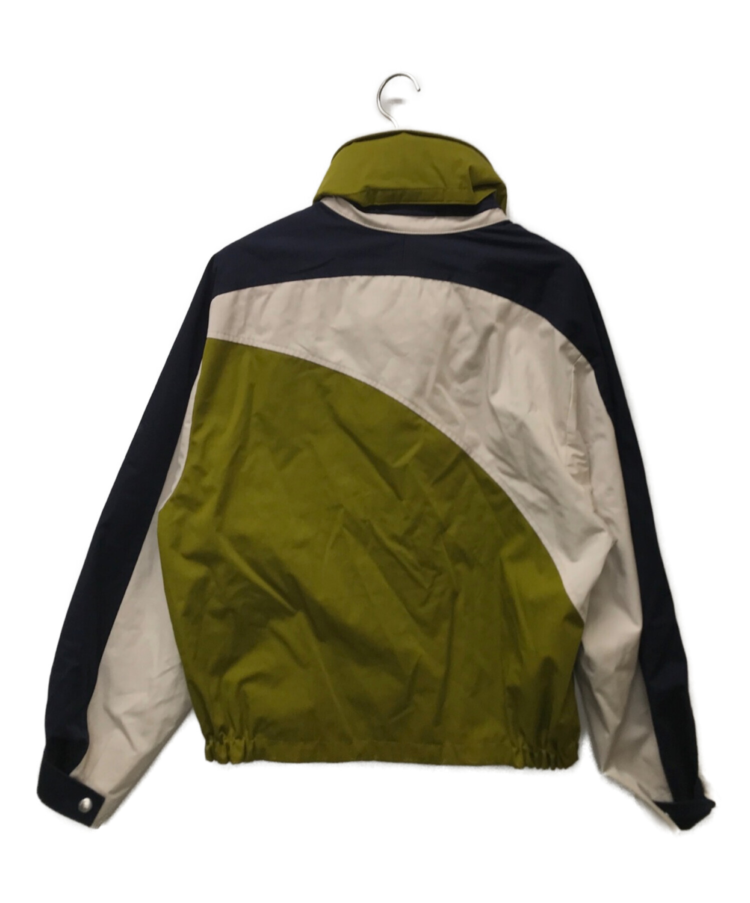 KENZO (ケンゾー) Coated Cotton Colorblock Jacket ホワイト×グリーン サイズ:L