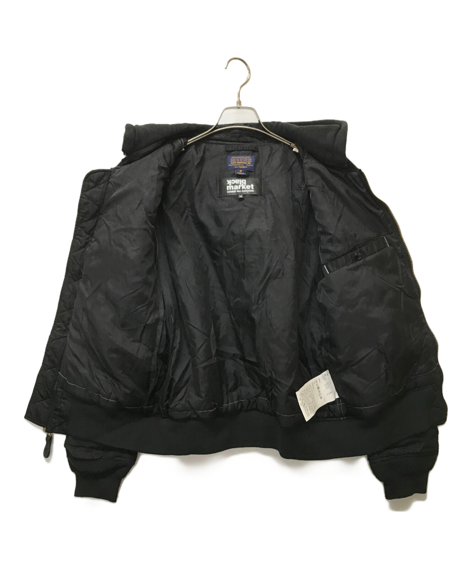 COMME des GARCONS BLACKMARKET (コムデギャルソンブラックマーケット) ALPHA (アルファ)  MA-1ボンバージャケット ブラック サイズ:SIZE M