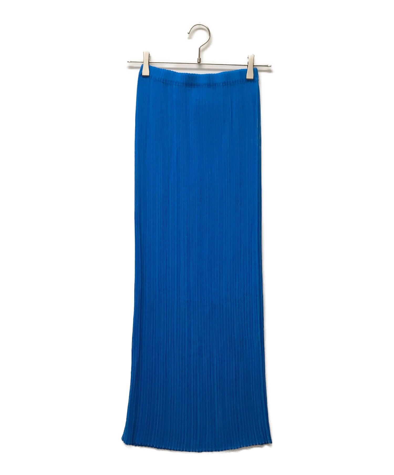 ISSEY MIYAKE (イッセイミヤケ) プリーツタイトマキシスカート ブルー サイズ:2