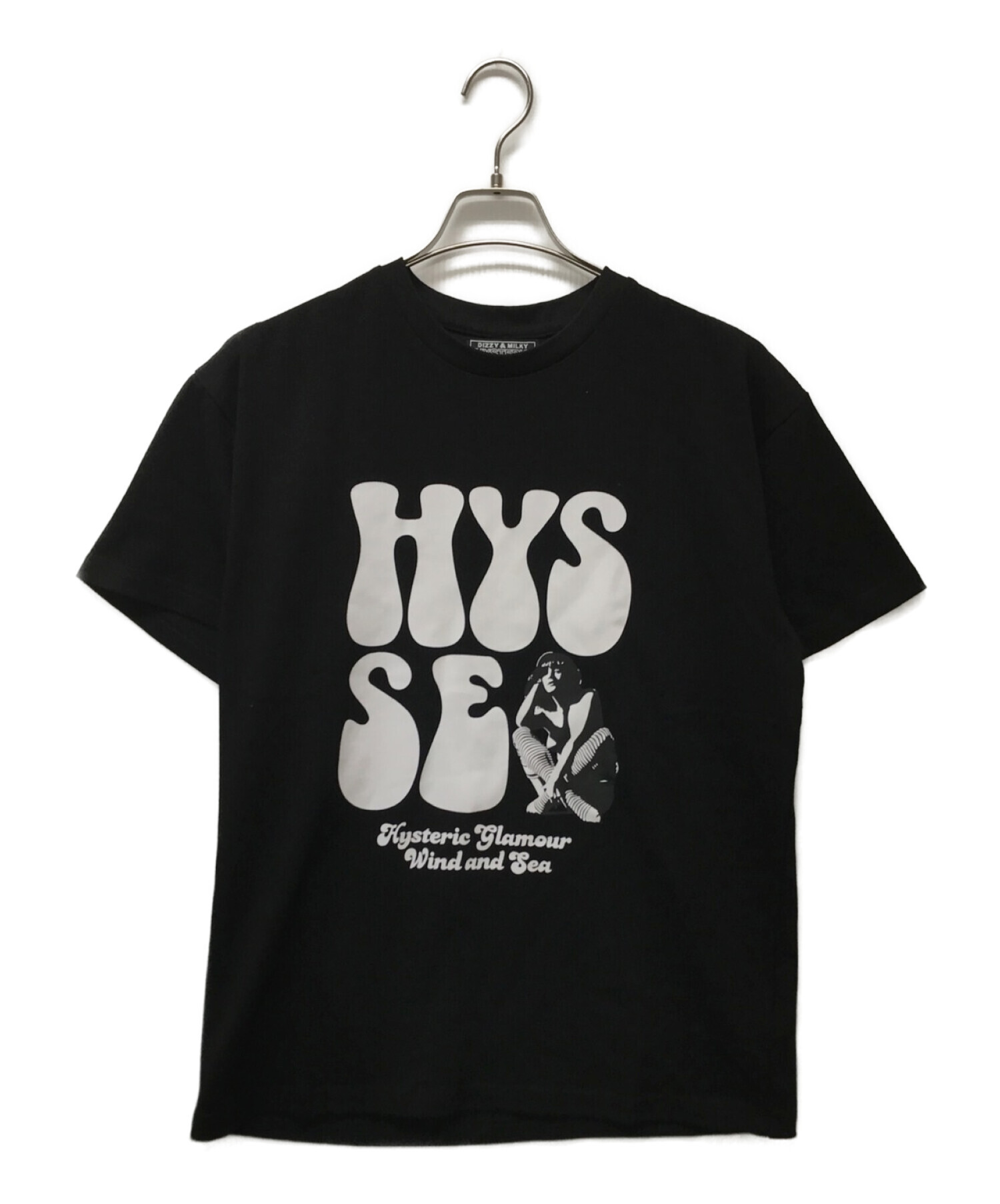 Hysteric Glamour (ヒステリックグラマー) WIND AND SEA (ウィンダンシー) コラボガールプリントTシャツ ブラック  サイズ:s