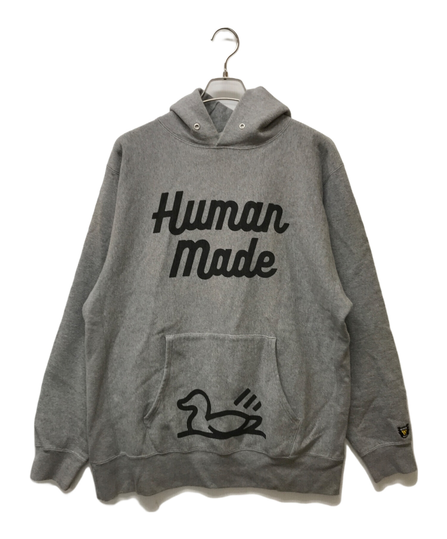 HUMAN MADE (ヒューマンメイド) アヒルプリントプルオーバーパーカー グレー サイズ:XXL