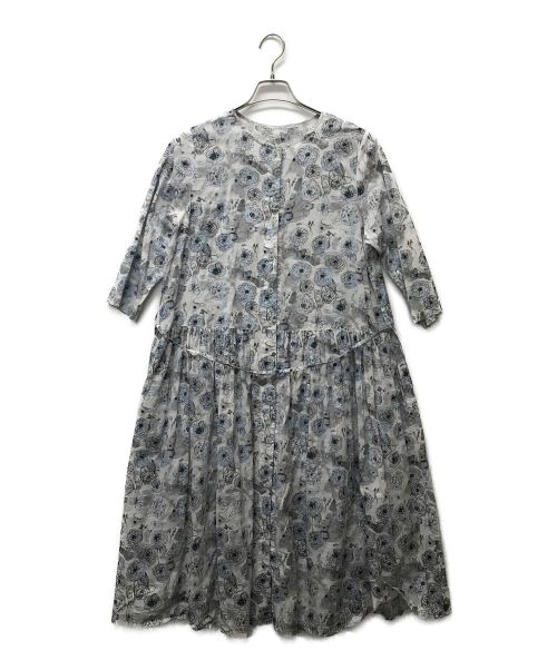 中古・古着通販】Cotton House Aya (コットンハウス アヤ) フラワーブラウスワンピース ブルー サイズ:M｜ブランド・古着通販  トレファク公式【TREFAC FASHION】スマホサイト